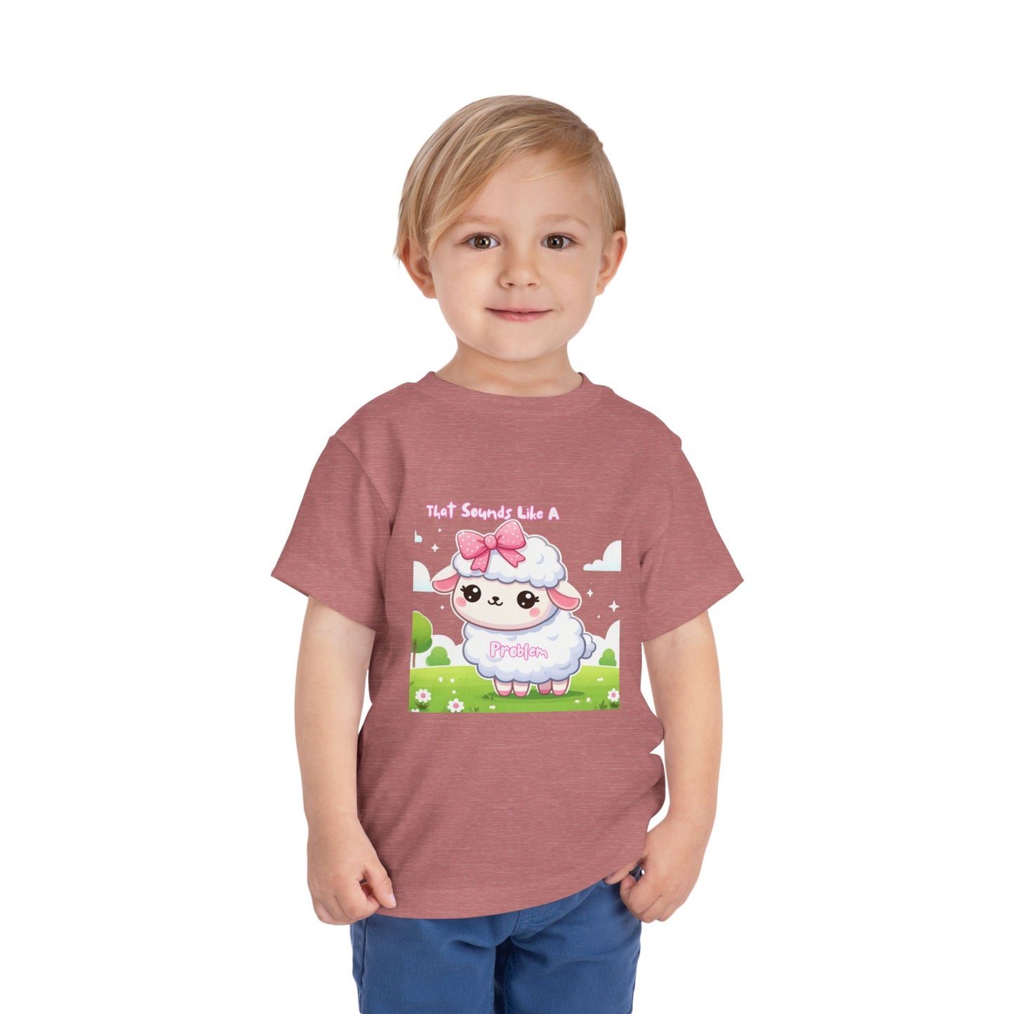 Cute Toddler Short Sleeve Tee - 'Tied Softly Like A Pretty Lamb' Design