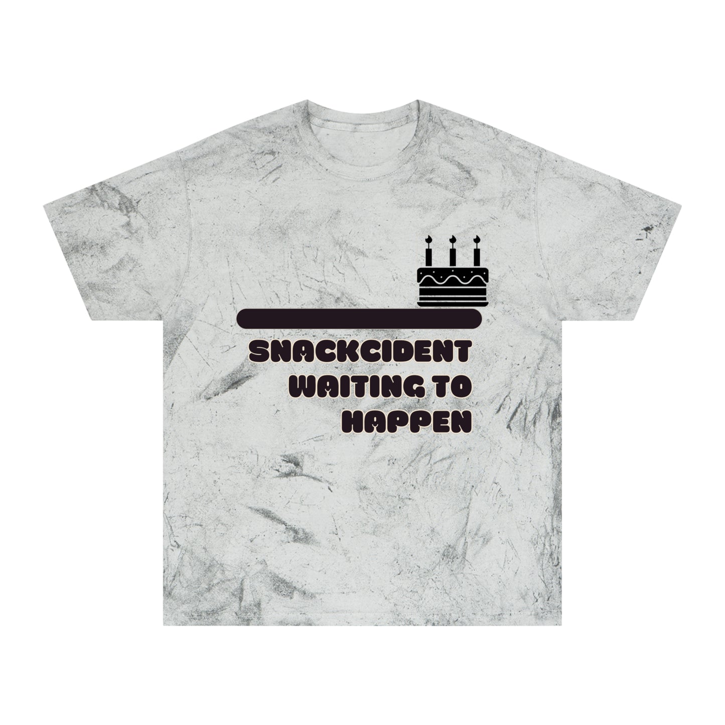 Colorful Humor T-Shirt, Funny Snackcident Shirt, Birthday Gift, Casual Wear, Quirky Apparel, Unisex Fashion