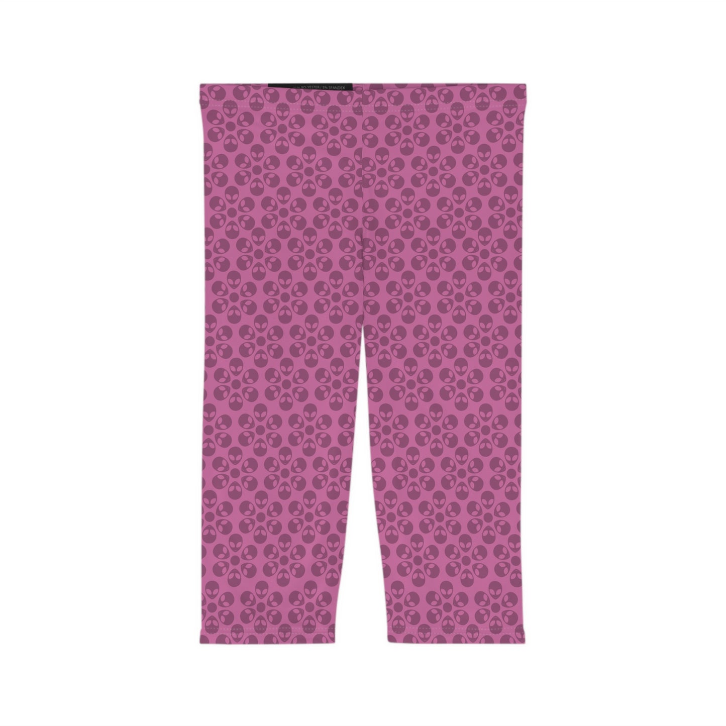 Women’s Capri Leggings Alien Flowers Light Pink