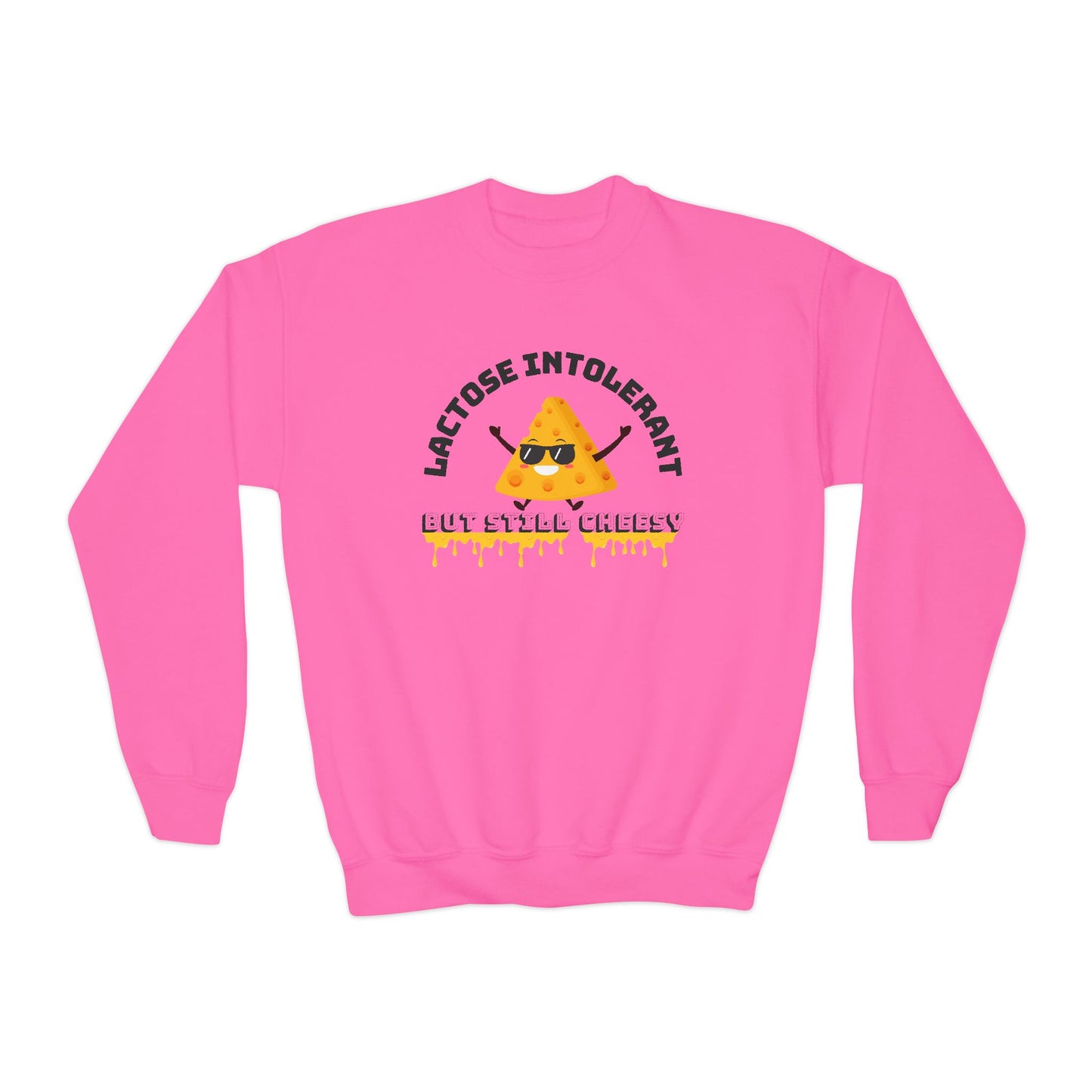 Fun Youth Crewneck Sweatshirt - "Lactose Intolerant" - Funny Gift for Kids, Allergy Awareness, Casual Wear, Birthday