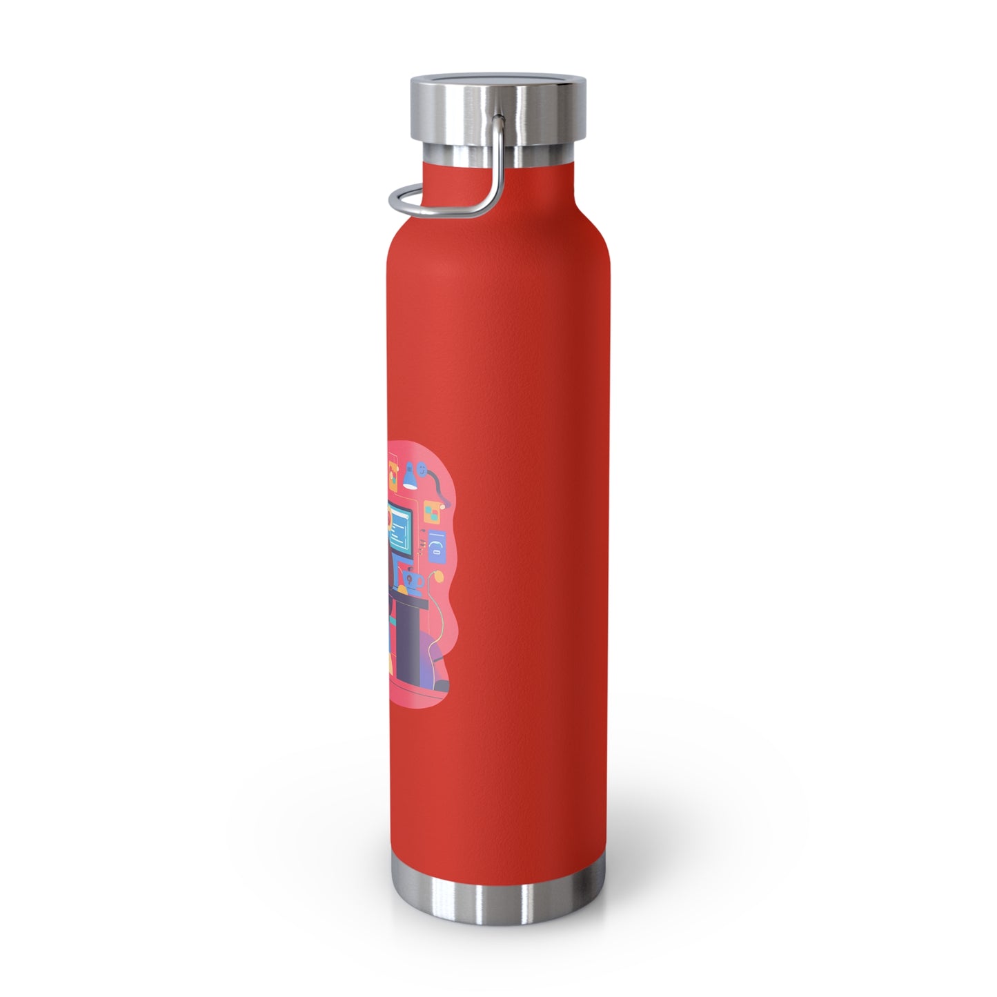 Playful Gamer Copper Vacuum Insulated Bottle | 22oz Water Bottle, Cute Gift for Gamers, Eco-Friendly Travel Flask, Sports Bottle, Fun Decor