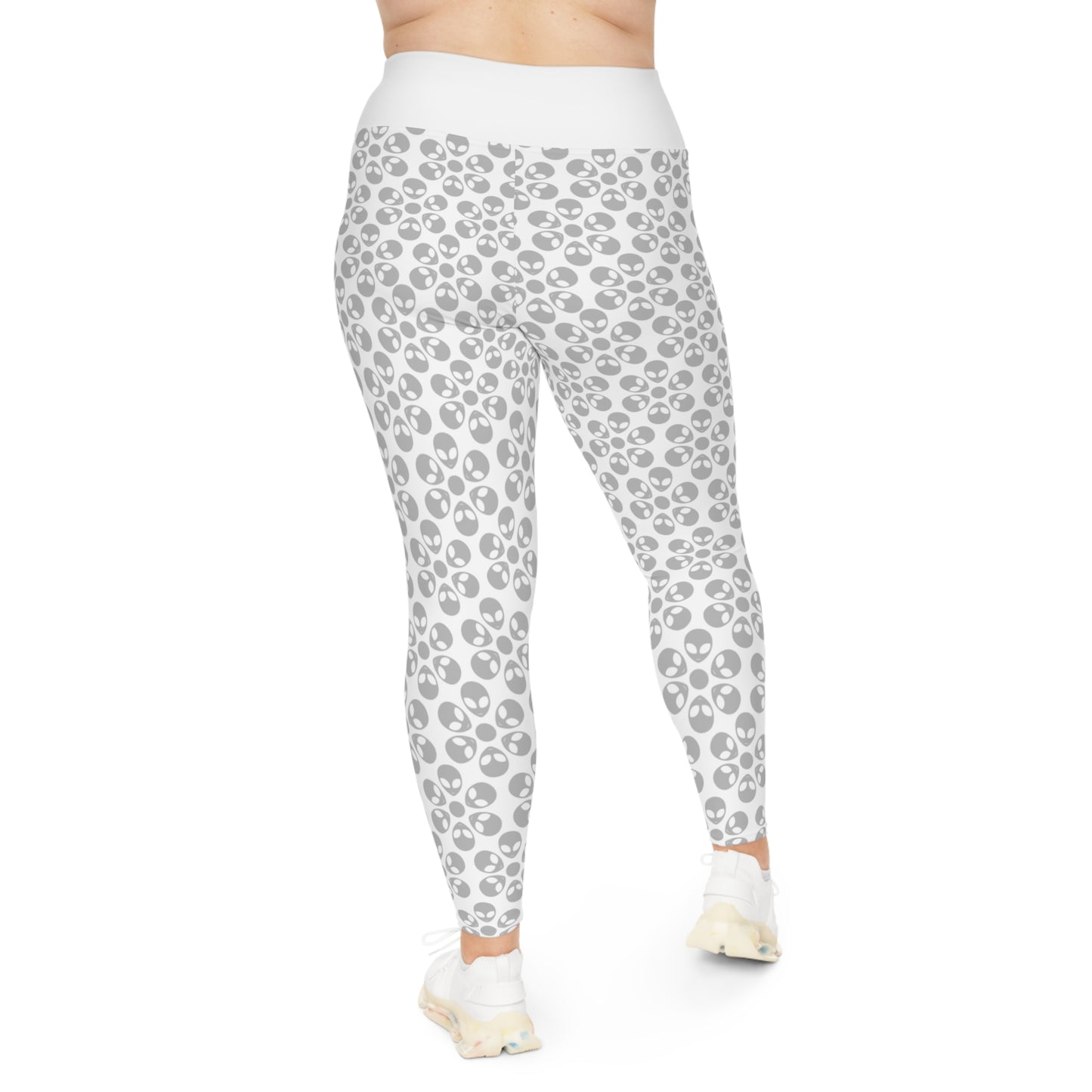 Plus Size Leggings Alien Flowers Light Pink