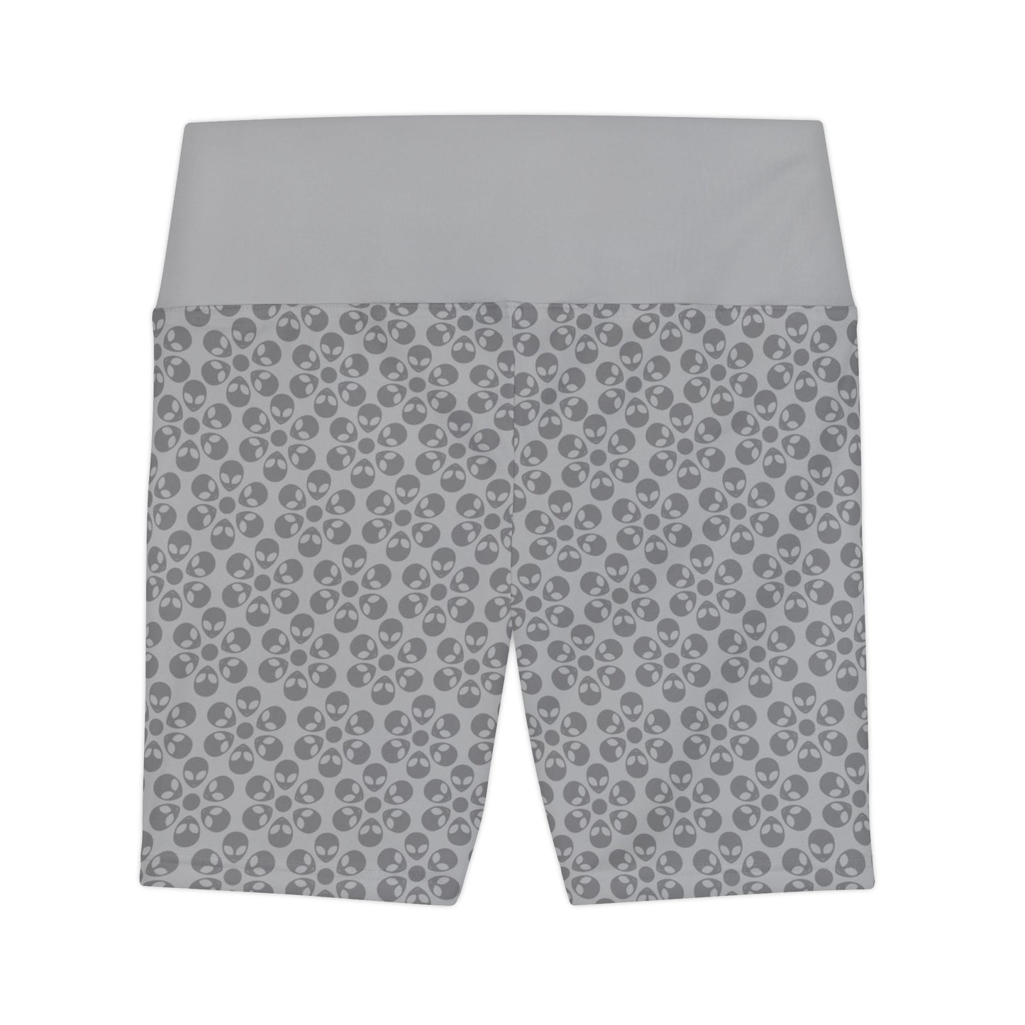 Womens Workout Shorts Alien Flowers Light Grey