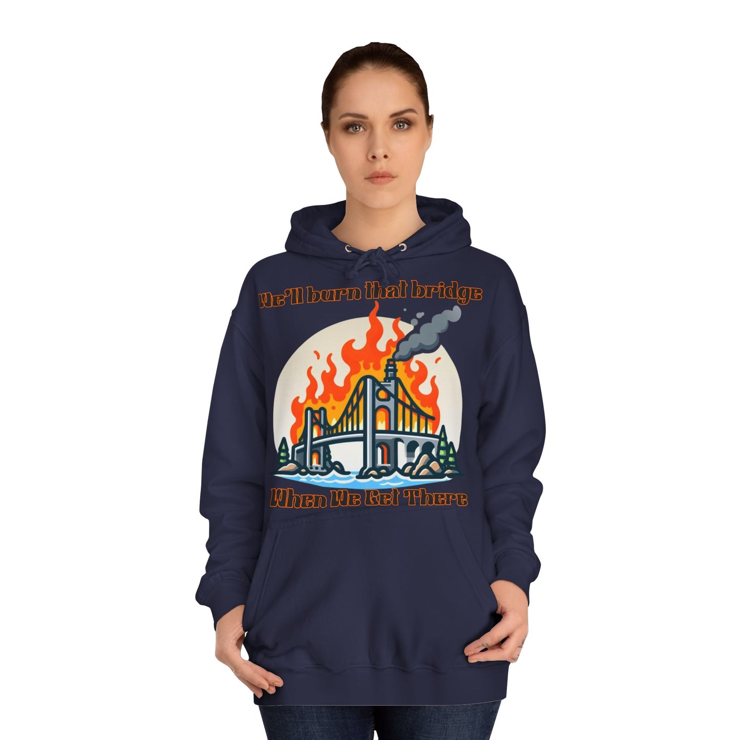 Burning Bridge - Unisex College Hoodie