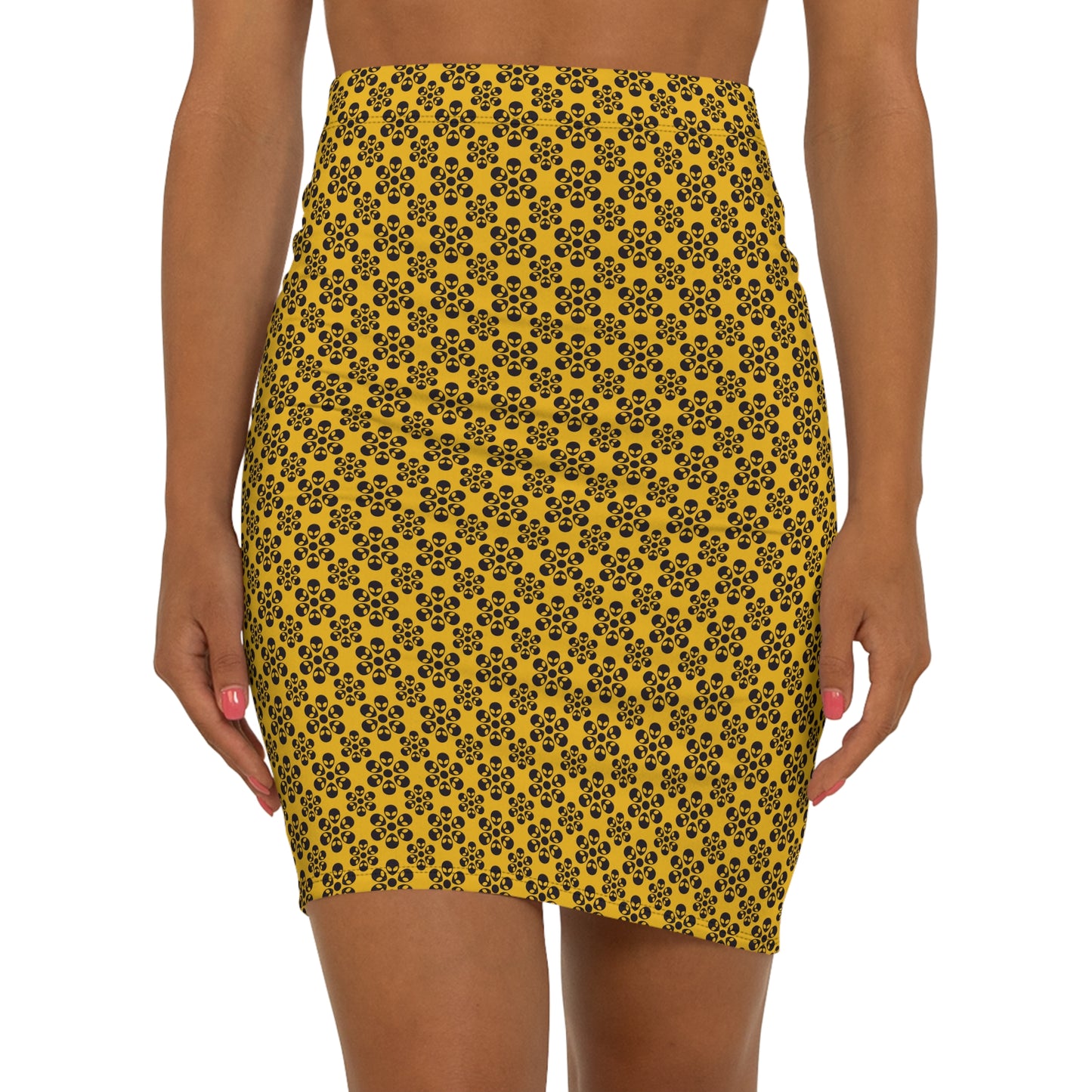 Alien Pencil Skirt - Yellow