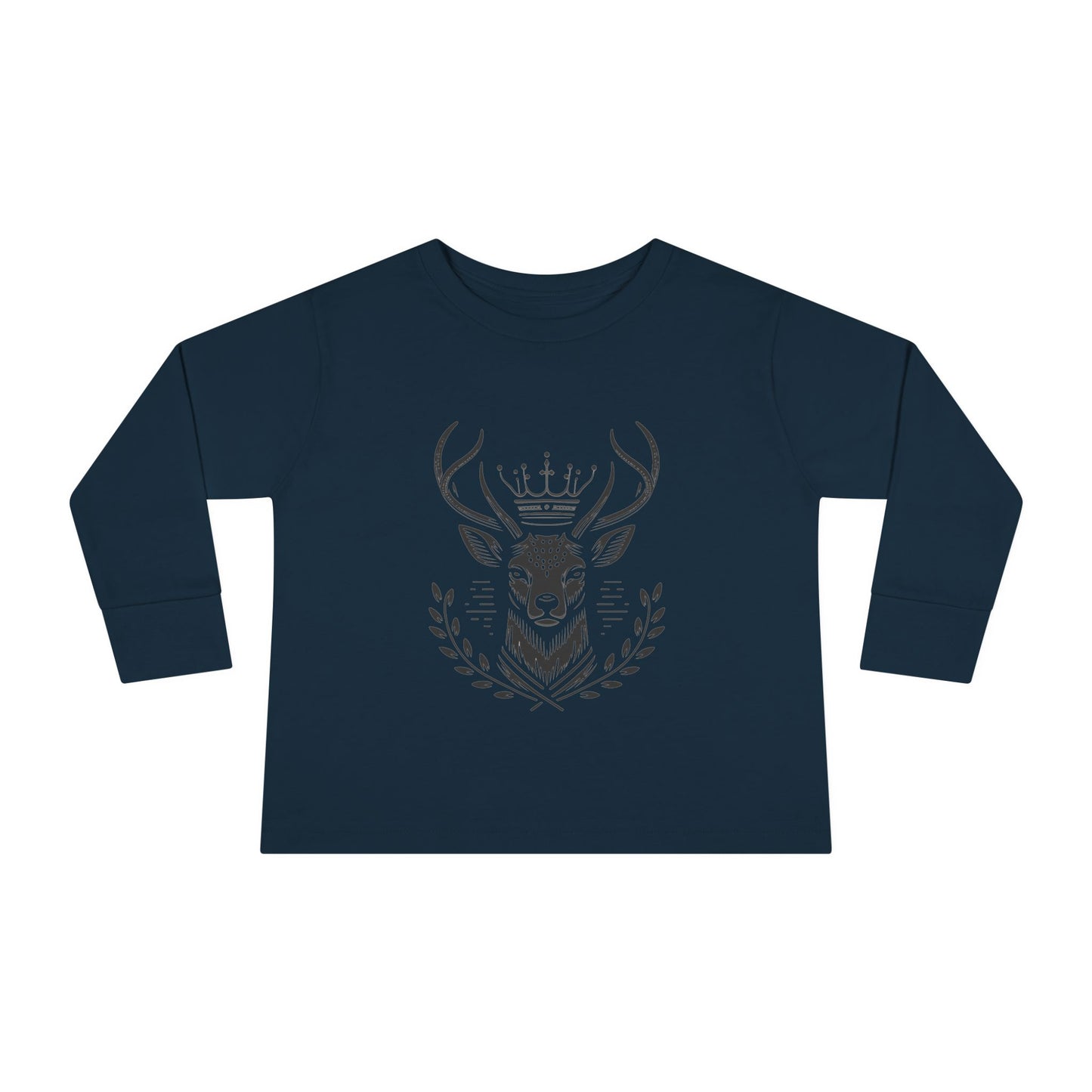 Crowned Deer Toddler Long Sleeve Tee - Oh Deer Lord