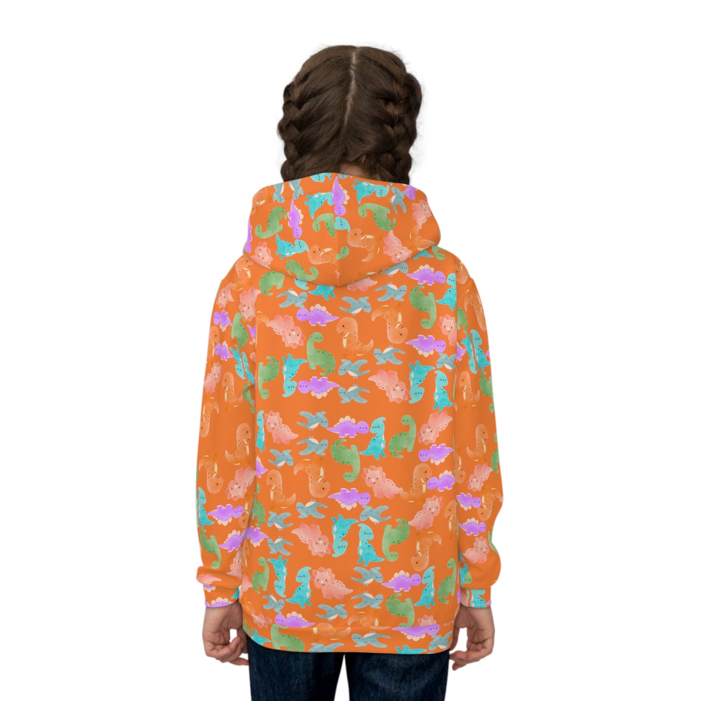 Colorful Dino Childrens Hoodie | Cozy Kidswear Beachwear Summer Adventure Birthday Gift Cute Animal Apparel Rainbow Dinos Crusta