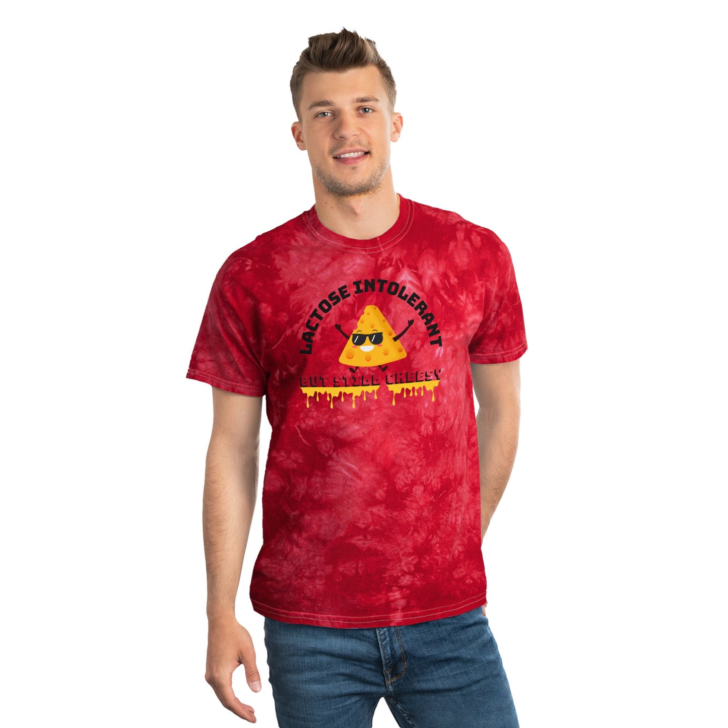 Lactose Intolerant Tie-Dye Tee, Fun Summer T-Shirt, Gift for Cheese Lovers, Casual Graphic Tee, Vibrant Beachwear