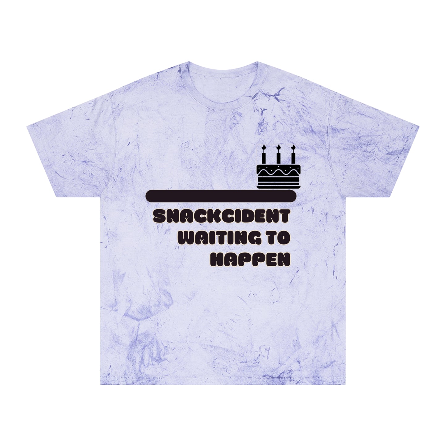 Colorful Humor T-Shirt, Funny Snackcident Shirt, Birthday Gift, Casual Wear, Quirky Apparel, Unisex Fashion