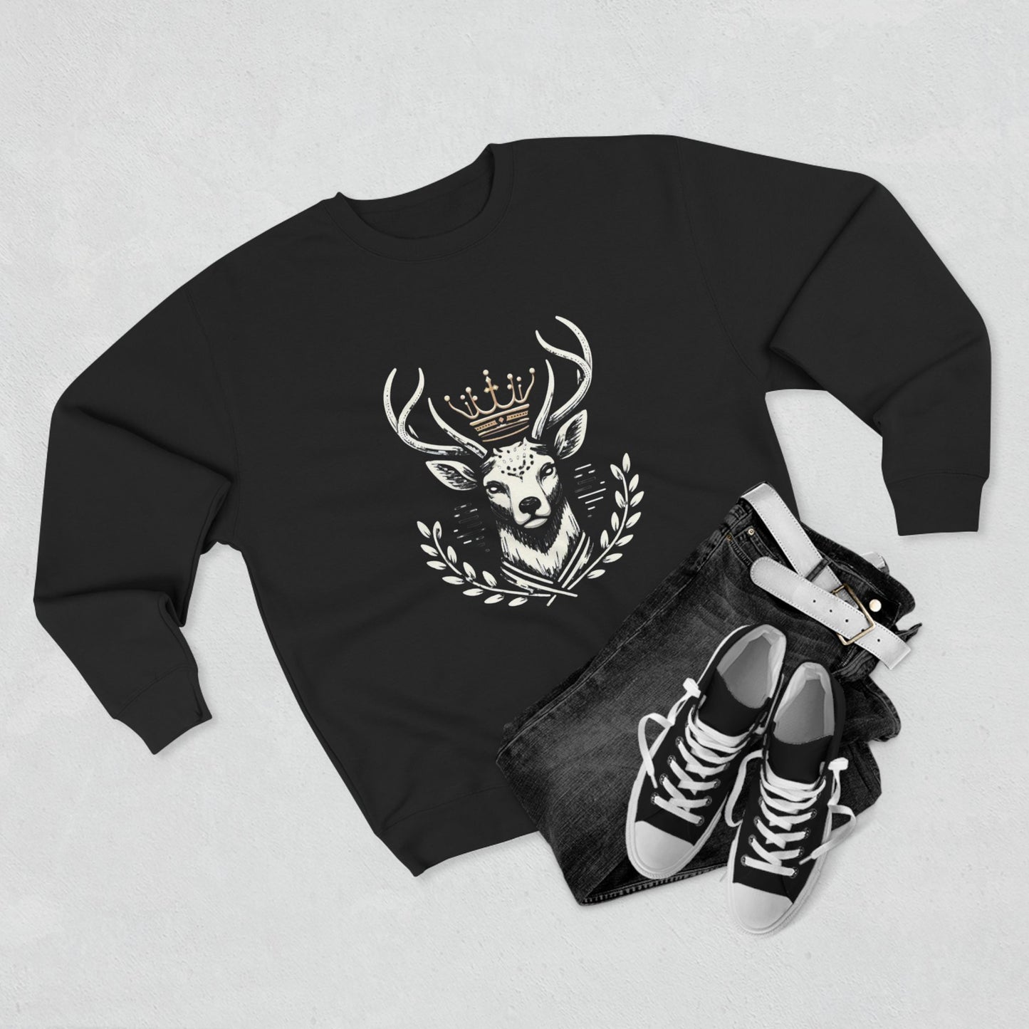 Majestic Deer Unisex Crewneck Sweatshirt – Cozy and Stylish for Nature Lovers - Oh Deer Lord