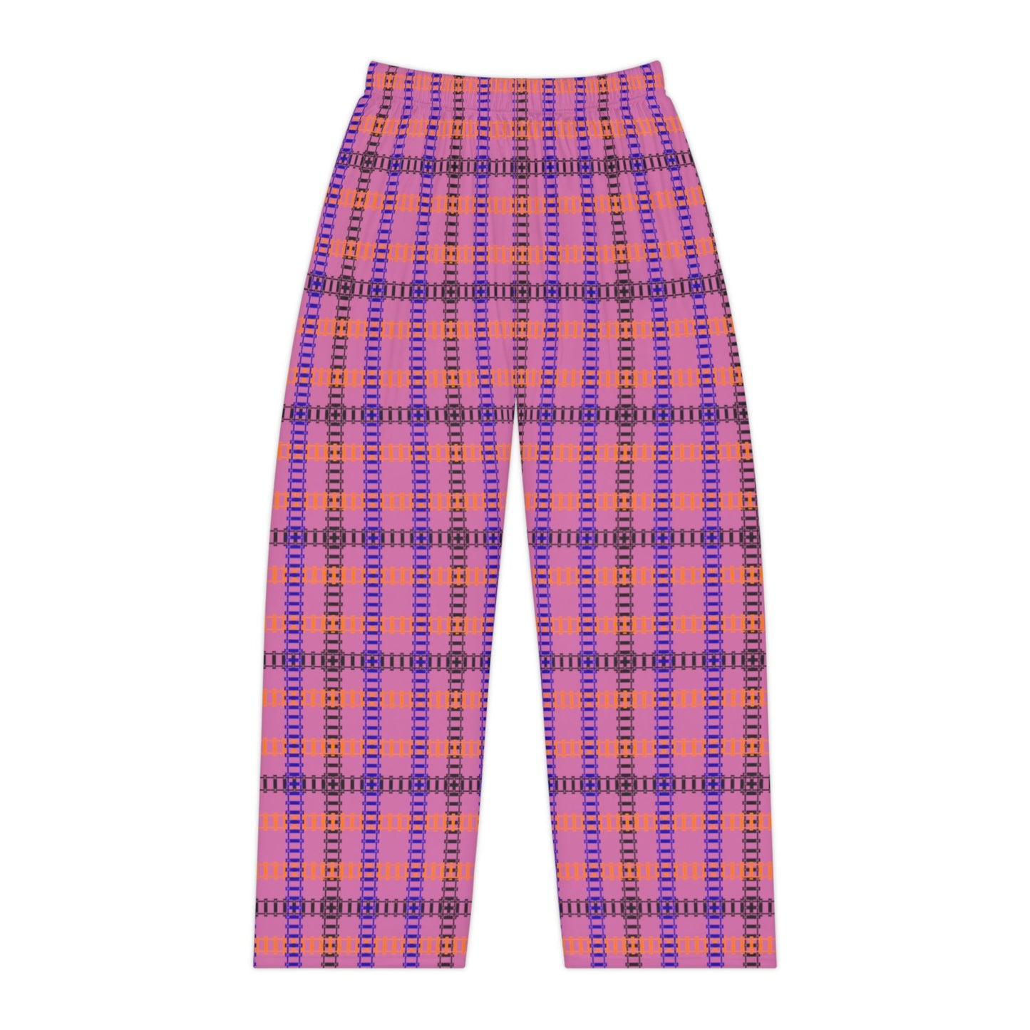 Cozy Womens Pajama Pants Halloween Lounge Pants Cute Sleepwear Gifting for Her Relaxed Fit Casual Comfort Train Tracks Light Pink