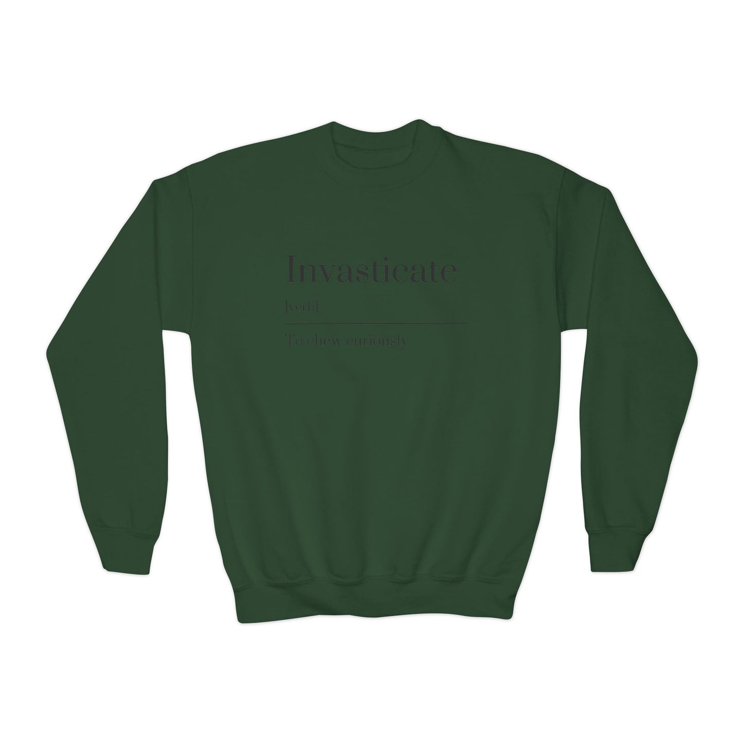 Invasticate Youth Crewneck Sweatshirt, Cool Sweatshirt for Kids, Youth Clothing, Trendy Apparel, Inspirational Gift, Cozy Fashion