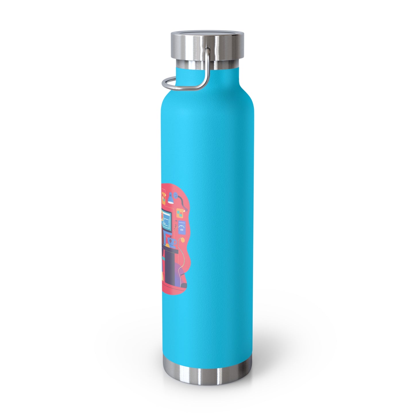 Playful Gamer Copper Vacuum Insulated Bottle | 22oz Water Bottle, Cute Gift for Gamers, Eco-Friendly Travel Flask, Sports Bottle, Fun Decor