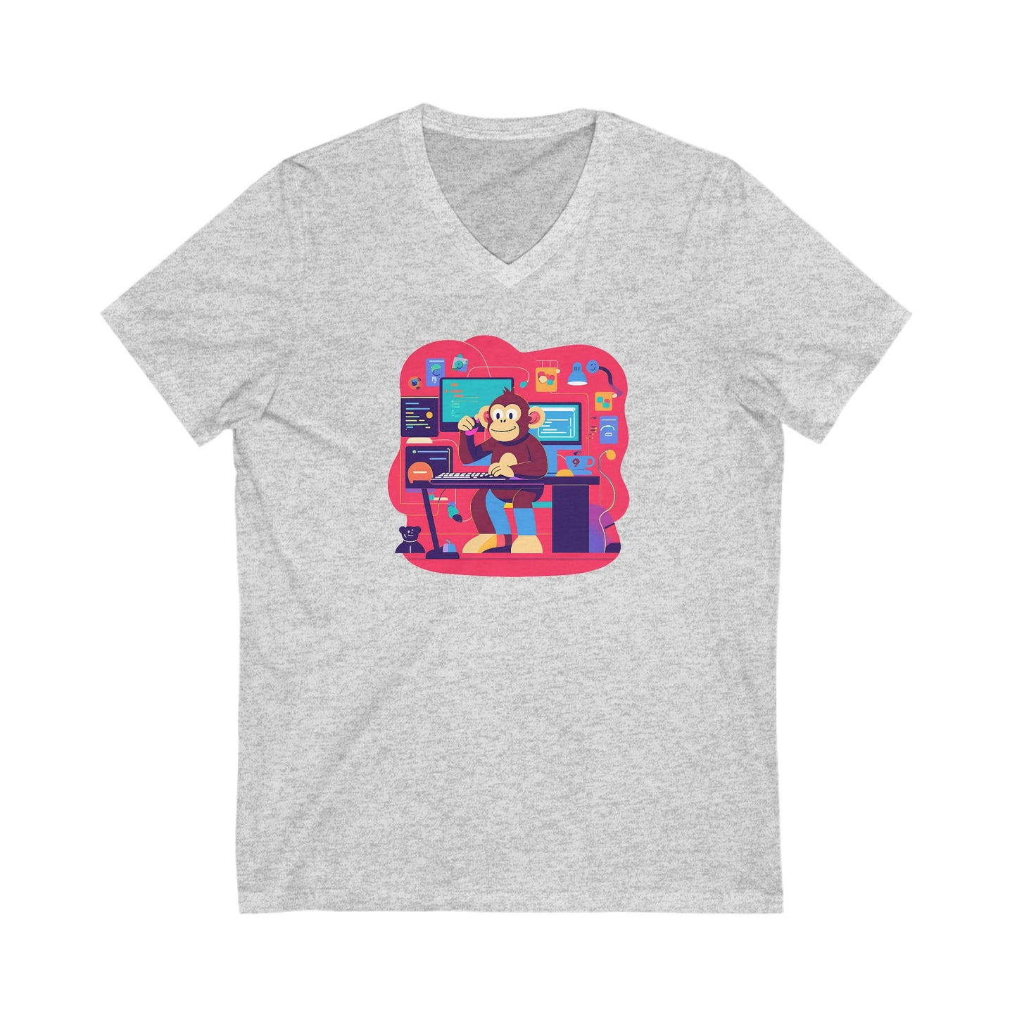 Unisex Jersey Short Sleeve V-Neck Tee