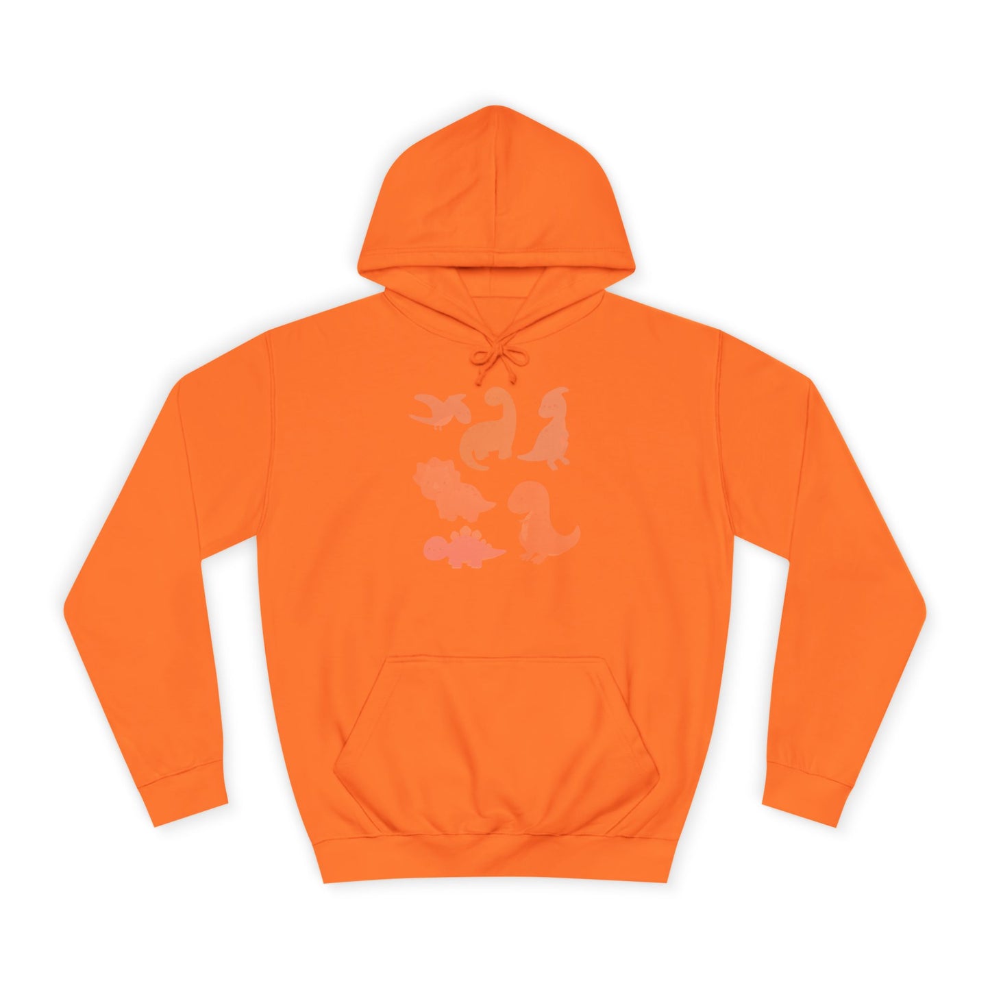 Unisex College Hoodie Colorful Dino - Cozy Casual Sweatshirt for Students, Perfect for Campus Life, Gift for Graduation, School Spirit Wear