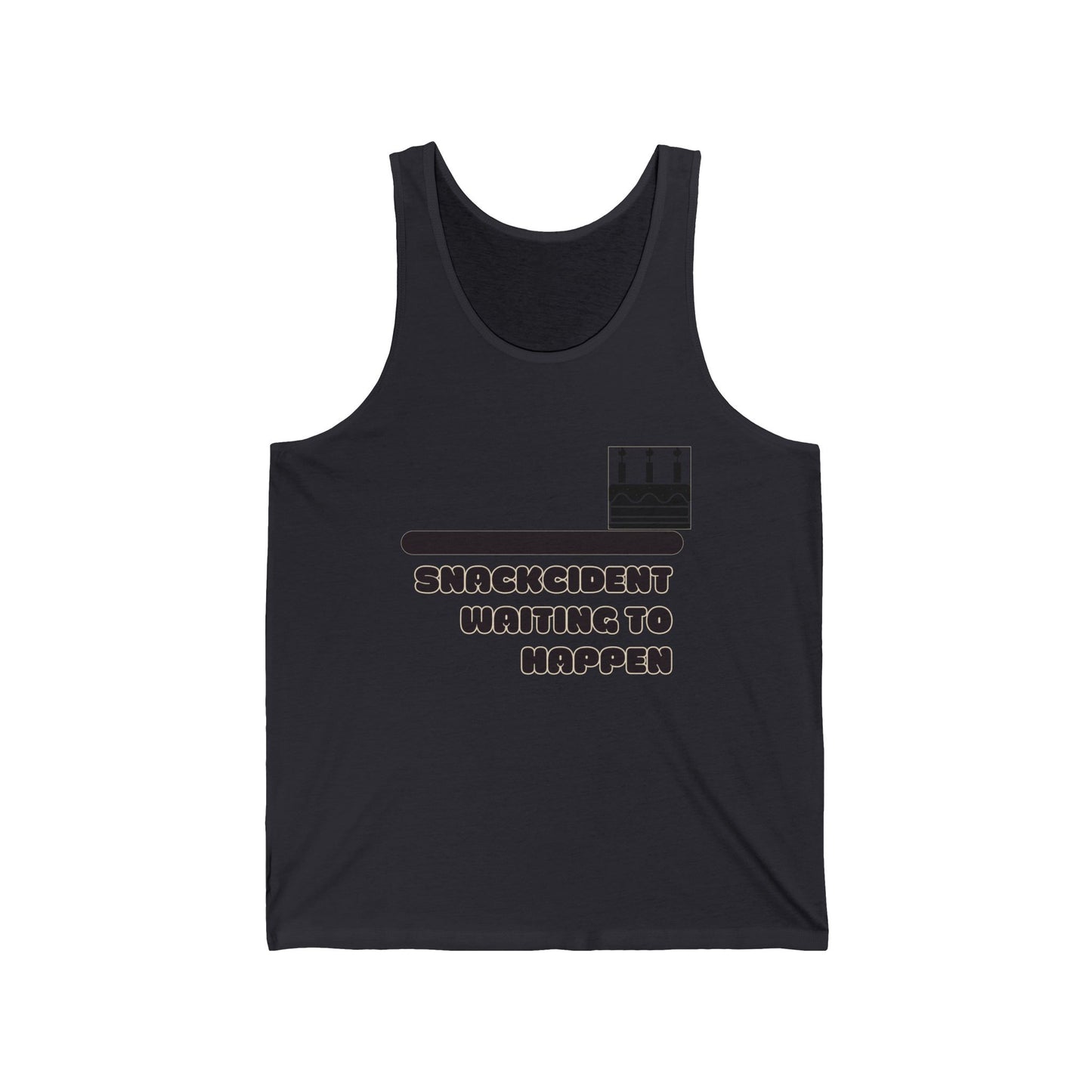 Shackcident Jersey Tank for Fun Celebrations, Unisex Birthday Gift, Party Attire, Casual Summer Wear, Unique Cake Design