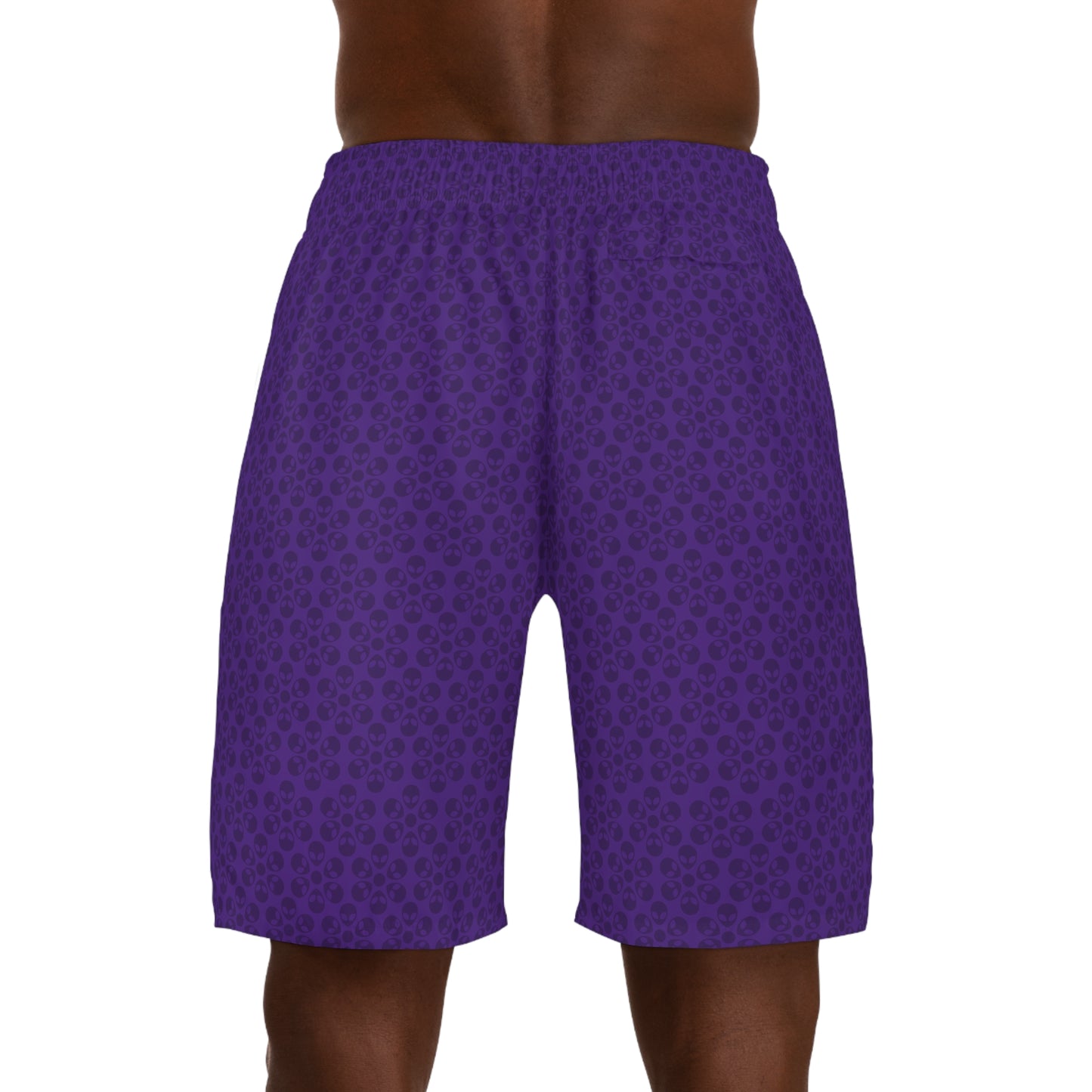 Mens Jogger Shorts Alien Flowers Purple
