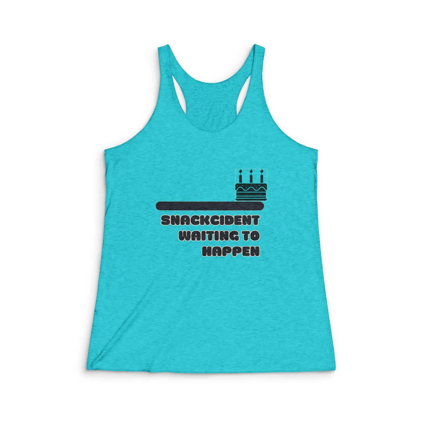 Funny Women's Racerback Tank, Snackcident Waiting to Happen, Workout Top, Gift for Foodies, Summer Casual Wear, Birthday Gift
