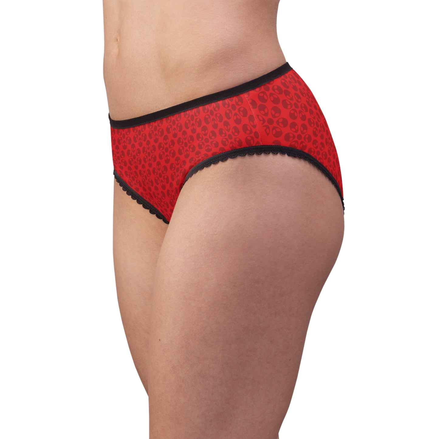 Chic Floral Womens Briefs | Comfort Everyday Wear Gifts Plus Size Stylish Lingerie Alien Flowers Red