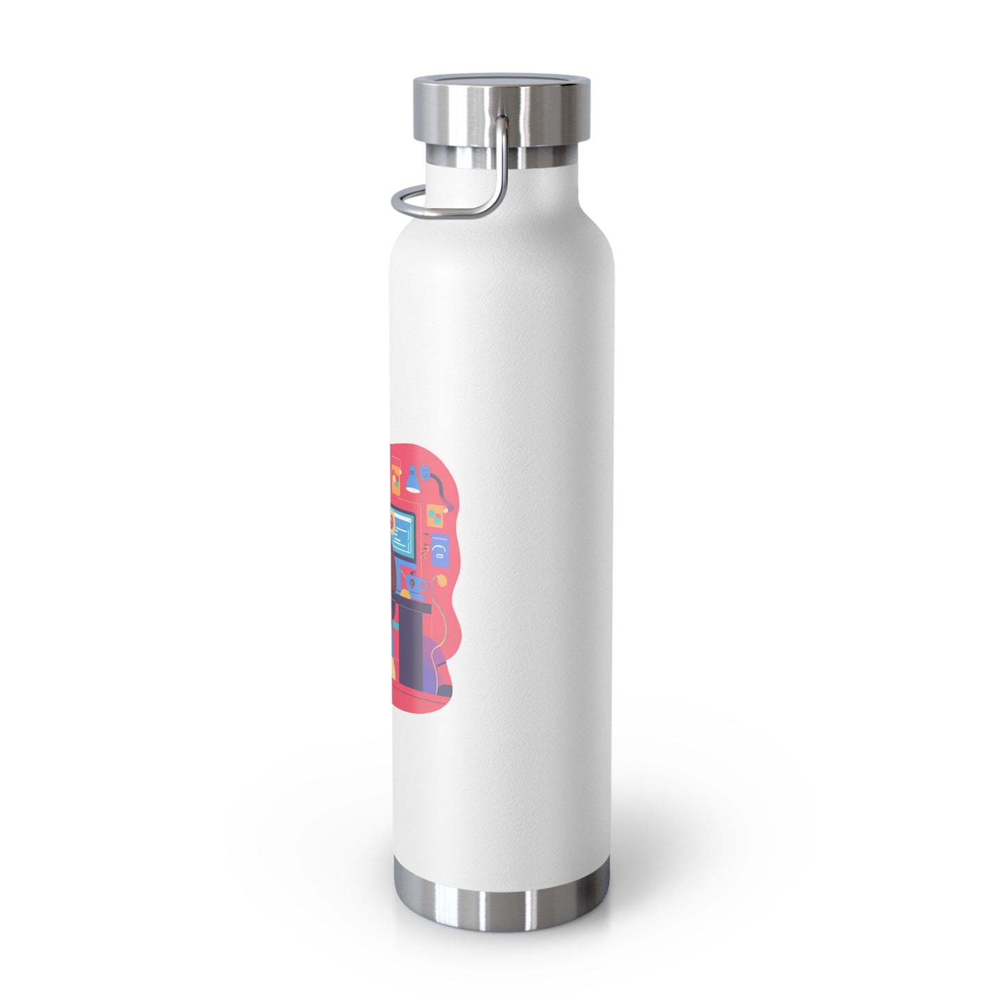 Playful Gamer Copper Vacuum Insulated Bottle | 22oz Water Bottle, Cute Gift for Gamers, Eco-Friendly Travel Flask, Sports Bottle, Fun Decor