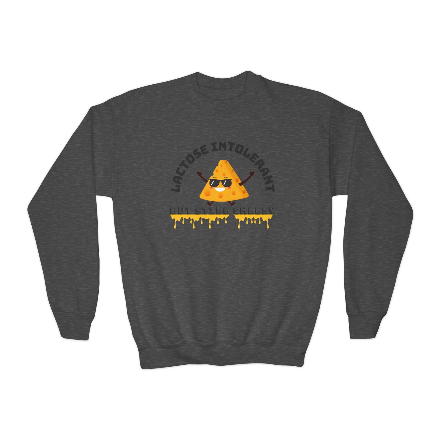 Fun Youth Crewneck Sweatshirt - "Lactose Intolerant" - Funny Gift for Kids, Allergy Awareness, Casual Wear, Birthday