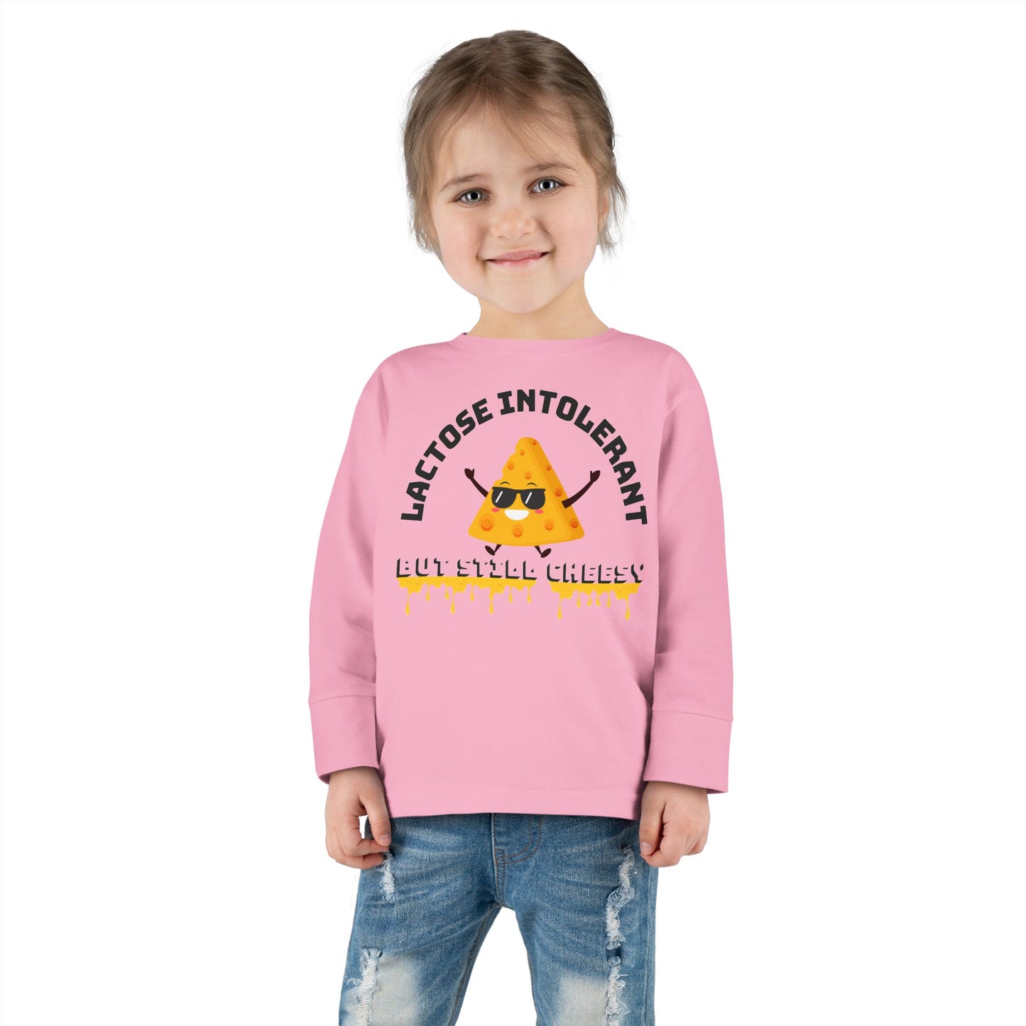 Cute Toddler Long Sleeve Tee - "Lactose Intolerant" Funny T-Shirt - Perfect Gift for Kids, Baby Showers, Birthday Parties, Everyday Wear