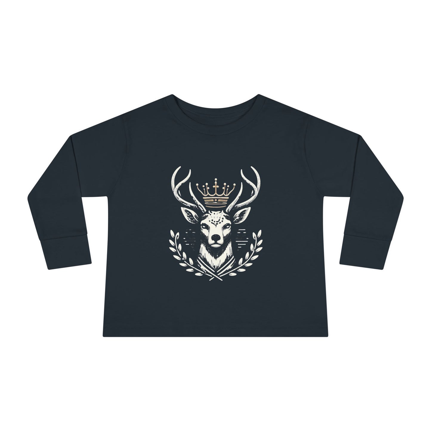 Crowned Deer Toddler Long Sleeve Tee - Oh Deer Lord