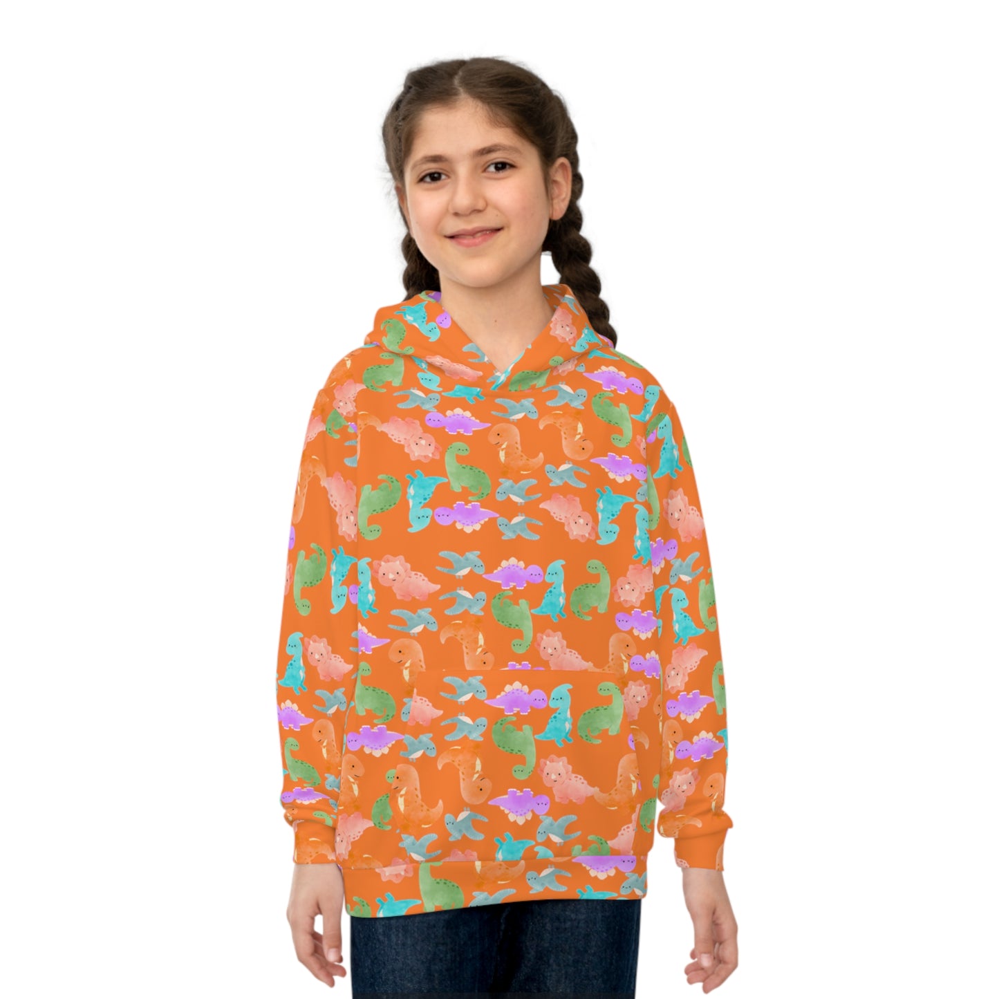 Colorful Dino Childrens Hoodie | Cozy Kidswear Beachwear Summer Adventure Birthday Gift Cute Animal Apparel Rainbow Dinos Crusta