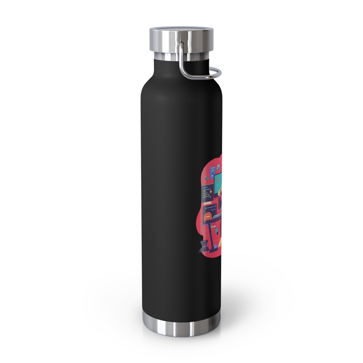 Playful Gamer Copper Vacuum Insulated Bottle | 22oz Water Bottle, Cute Gift for Gamers, Eco-Friendly Travel Flask, Sports Bottle, Fun Decor