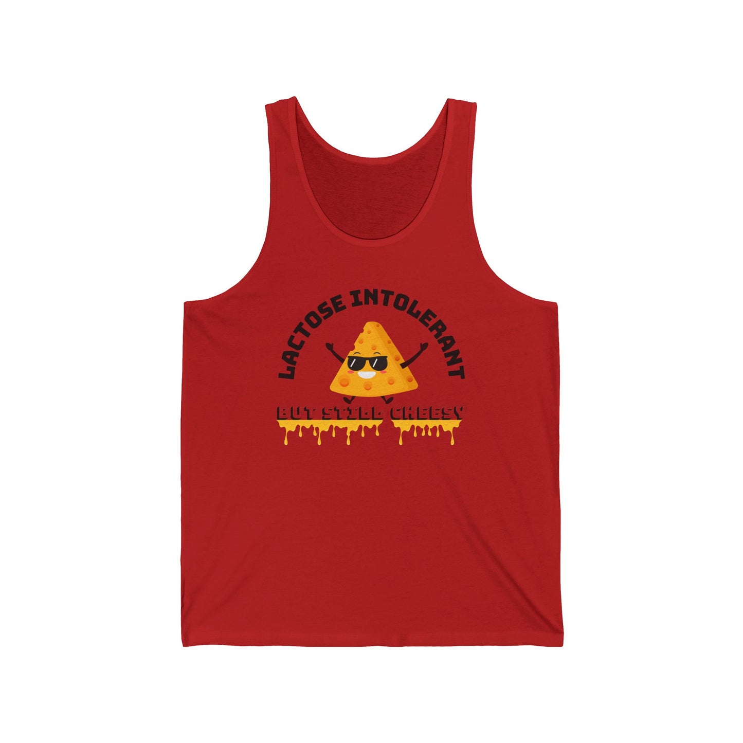 Lactose Intolerant Unisex Jersey Tank, Funny Dairy-Free Shirt, Summer Apparel, Gift for Lactose-Free Lovers, Casual Wear