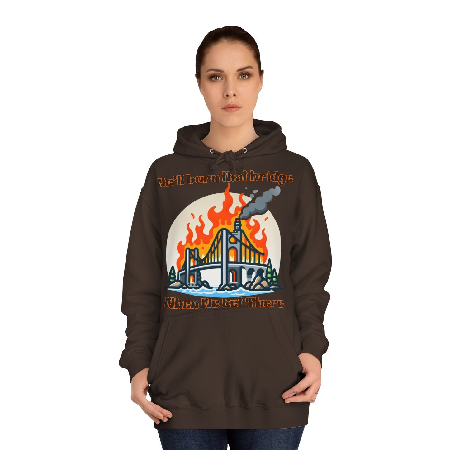 Burning Bridge - Unisex College Hoodie