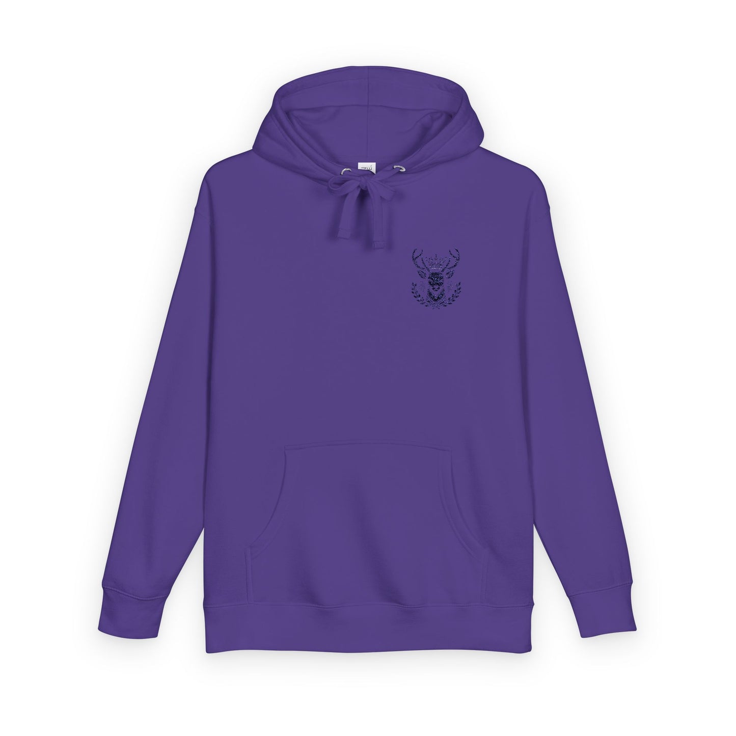 Cozy Unisex Fleece Hoodie with Deer Emblem - Oh Deer Lord