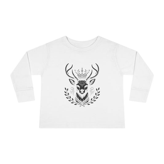 Crowned Deer Toddler Long Sleeve Tee - Oh Deer Lord