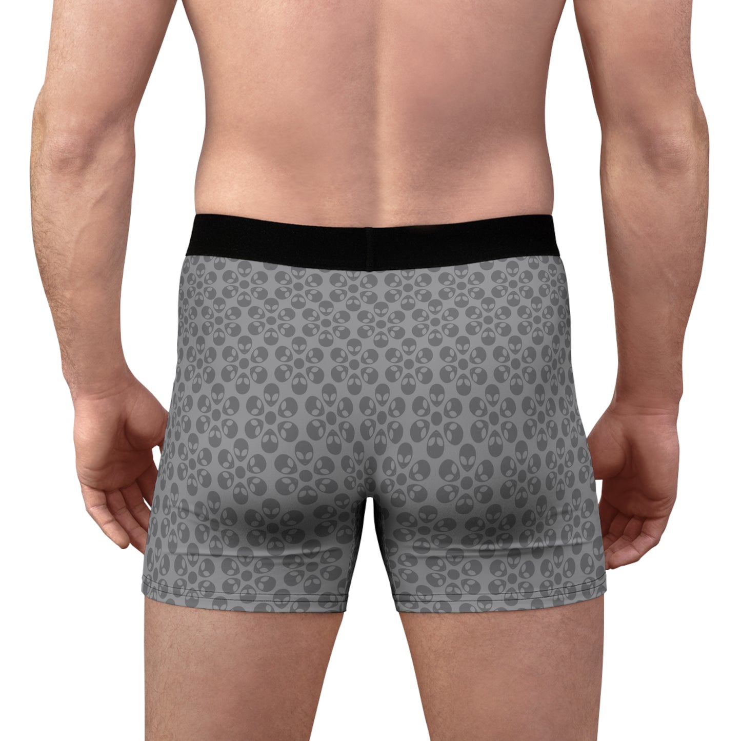 Mens Boxer Briefs  Alien Flowers Grey