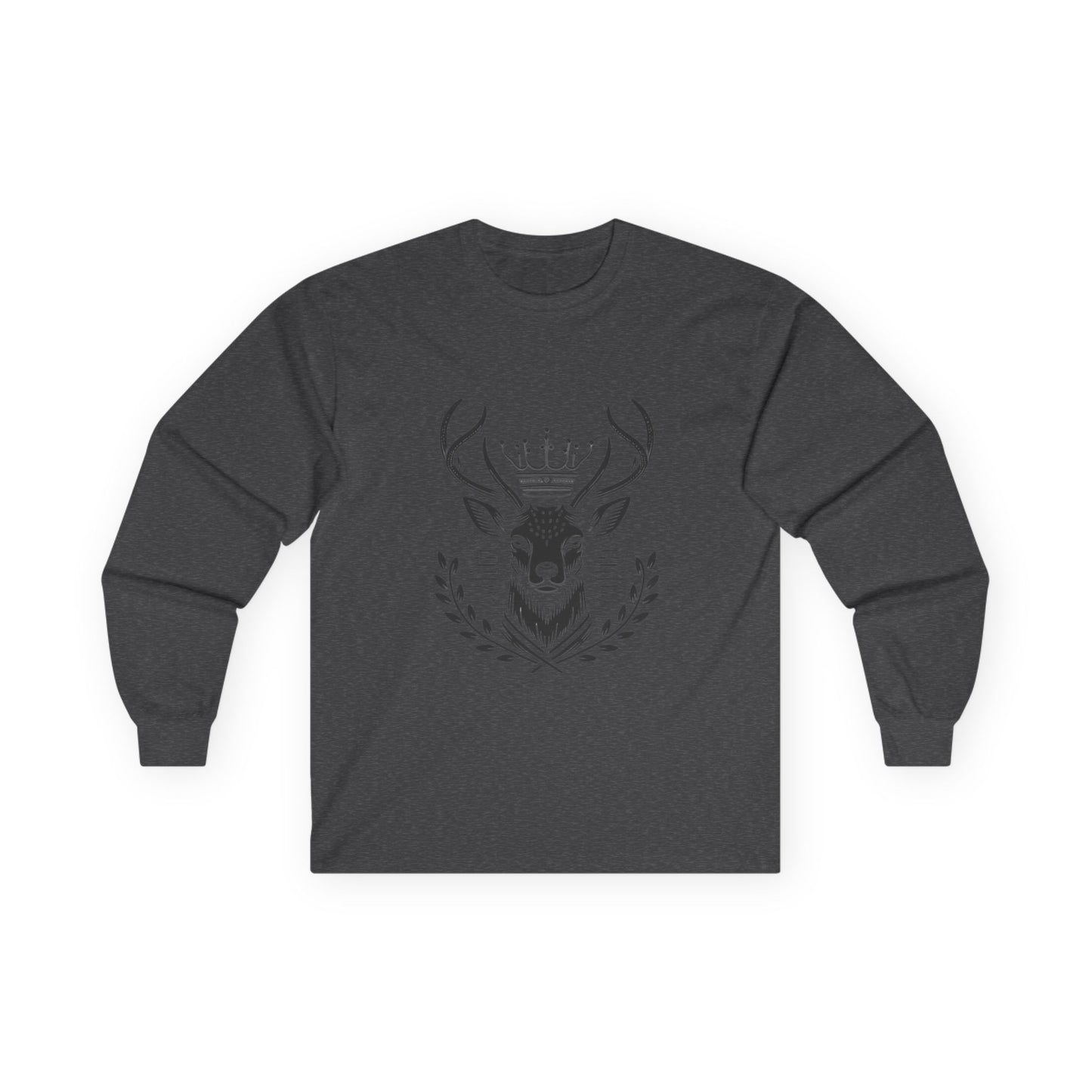 Crowned Deer Long Sleeve Tee | Unisex Ultra Cotton | Nature Inspired Apparel - Oh Deer Lord