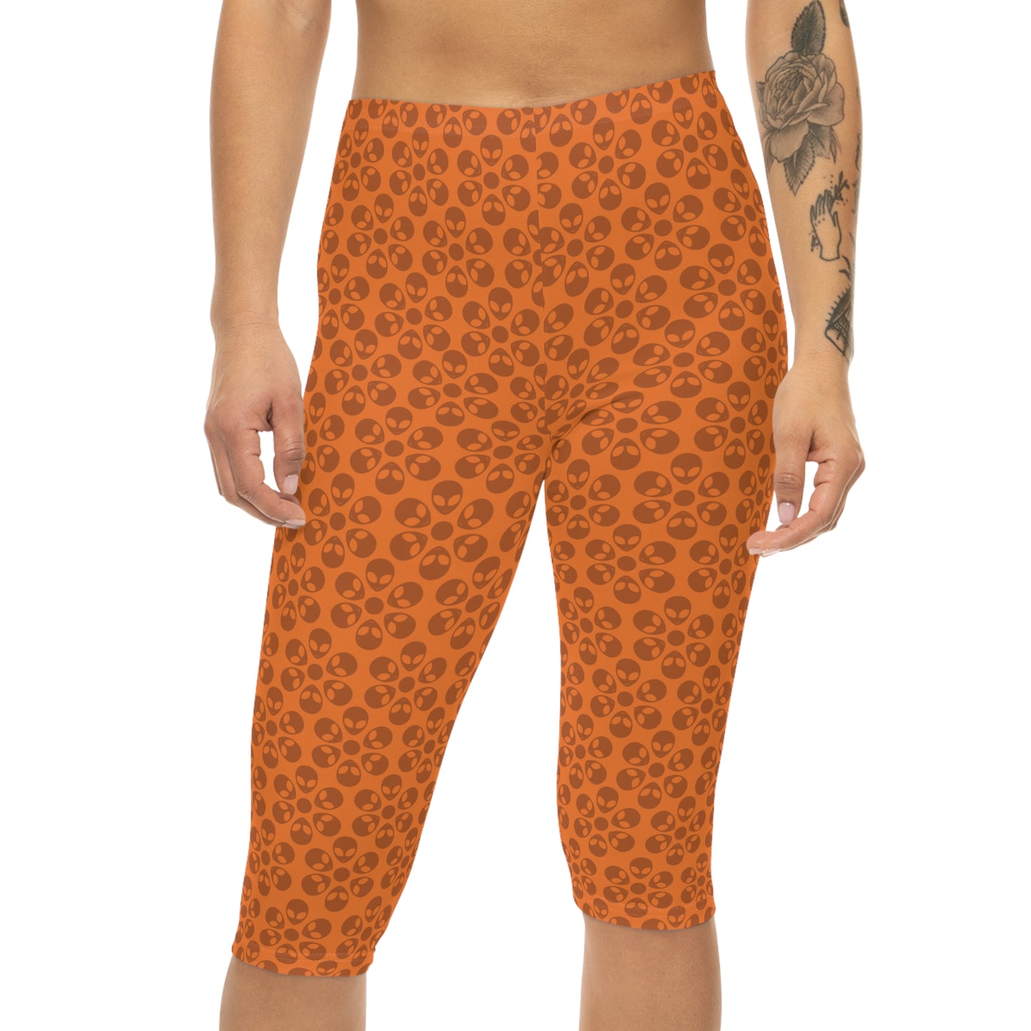 Women’s Capri Leggings Alien Flowers Crusta