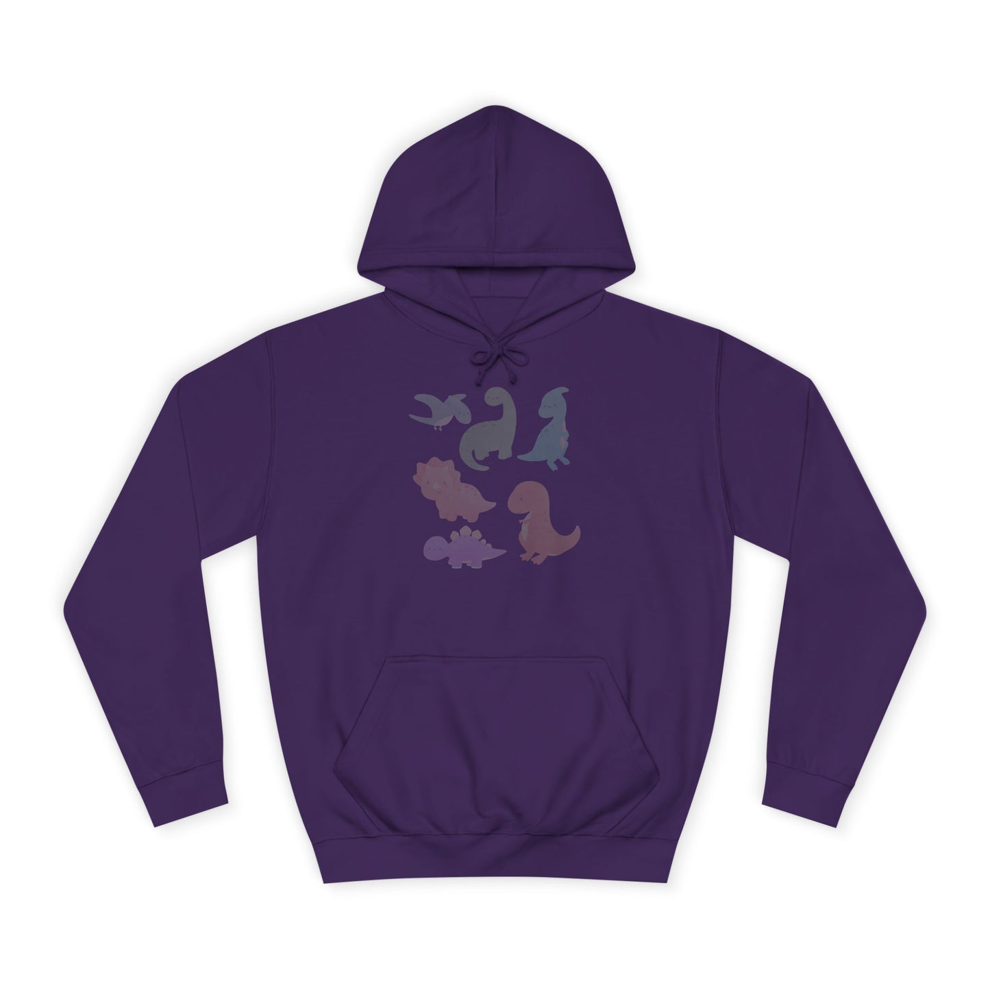 Unisex College Hoodie Colorful Dino - Cozy Casual Sweatshirt for Students, Perfect for Campus Life, Gift for Graduation, School Spirit Wear