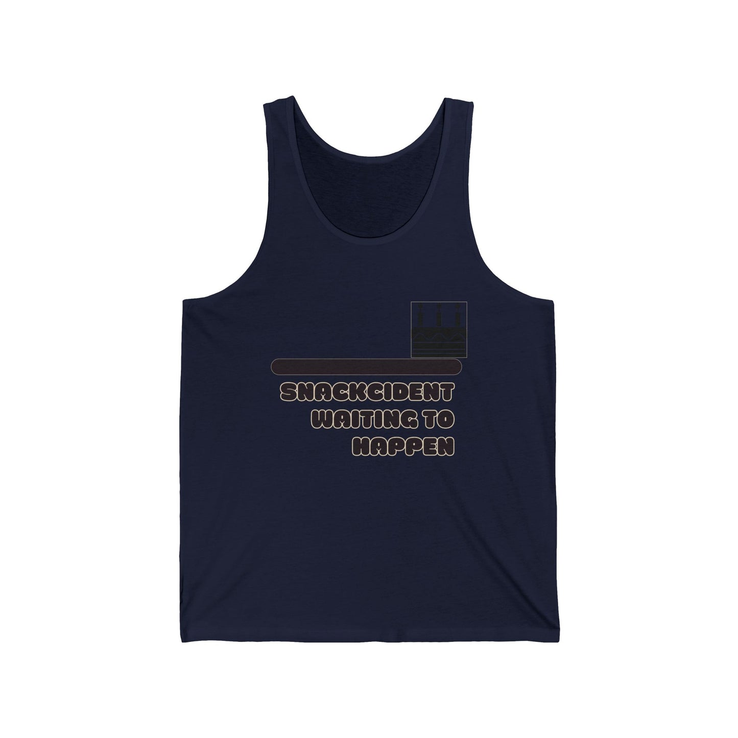 Shackcident Jersey Tank for Fun Celebrations, Unisex Birthday Gift, Party Attire, Casual Summer Wear, Unique Cake Design