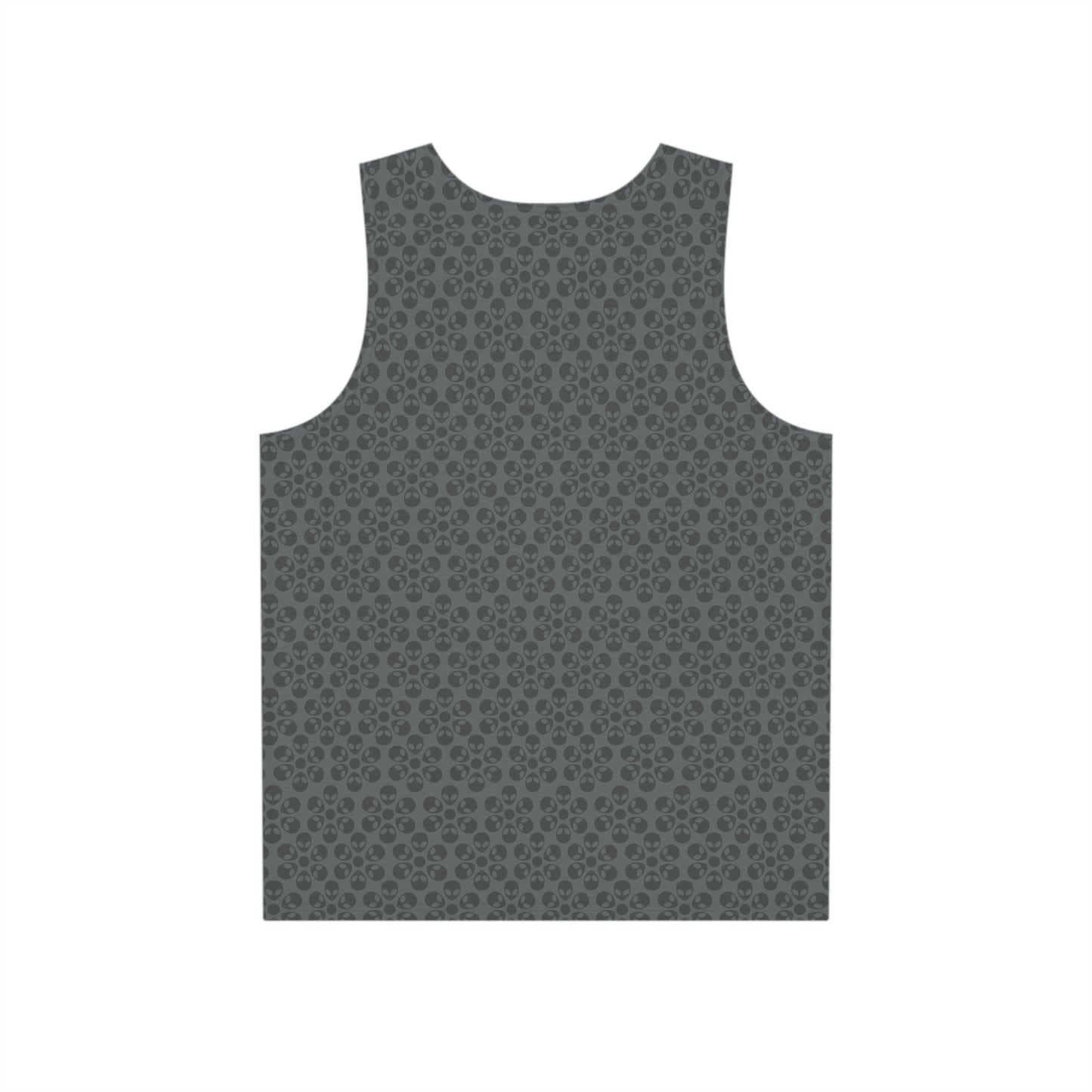 Stylish Mens Tank Top  AOP Leopard Print Summer Wear Fitness Gear Casual Apparel Trendy Vacation Outfit Alien Flowers Light Grey