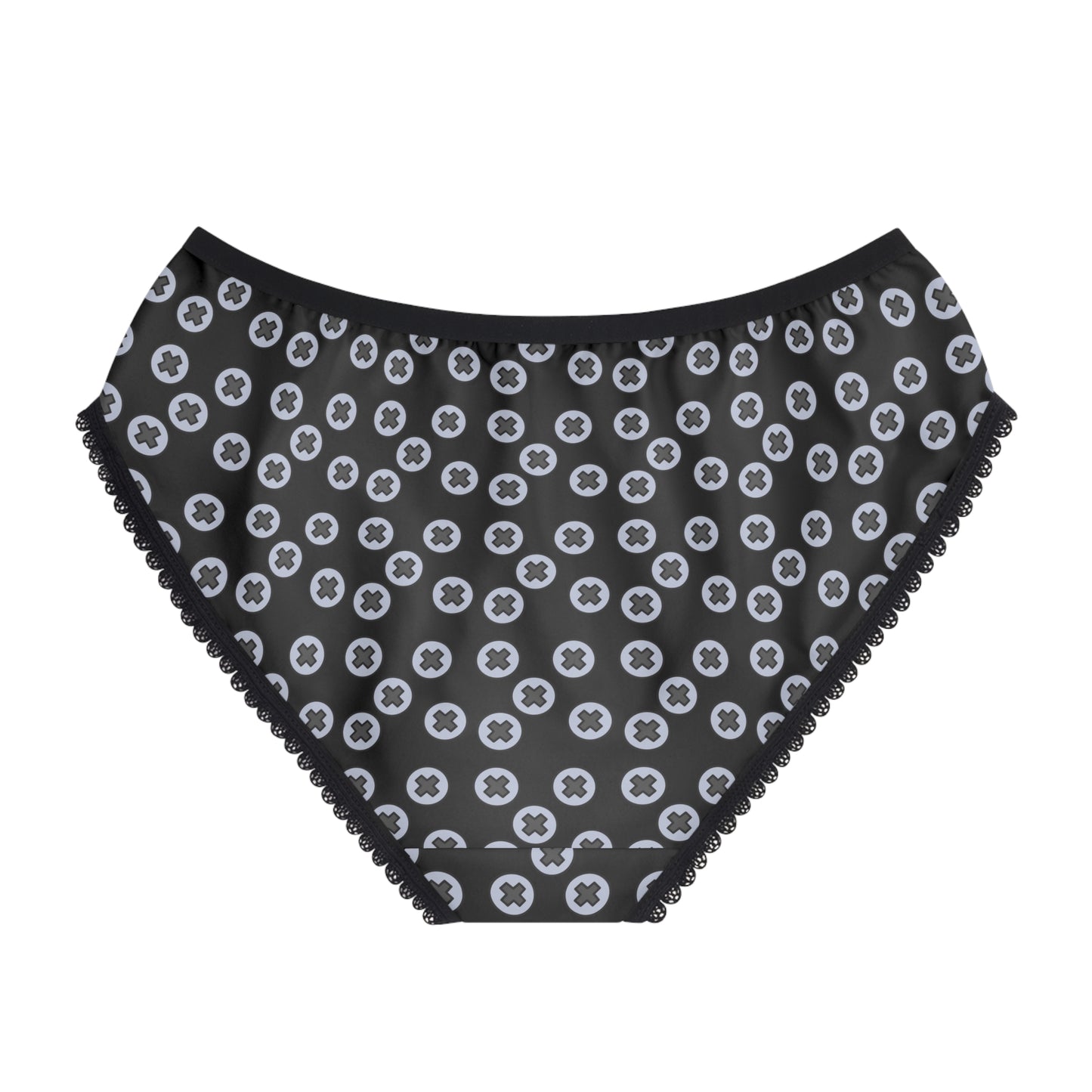 Playful Patterned Women's Briefs - Comfortable Lingerie for Everyday Wear, Cute Underwear Gift, Fun Daily Essentials, Stylish - Black