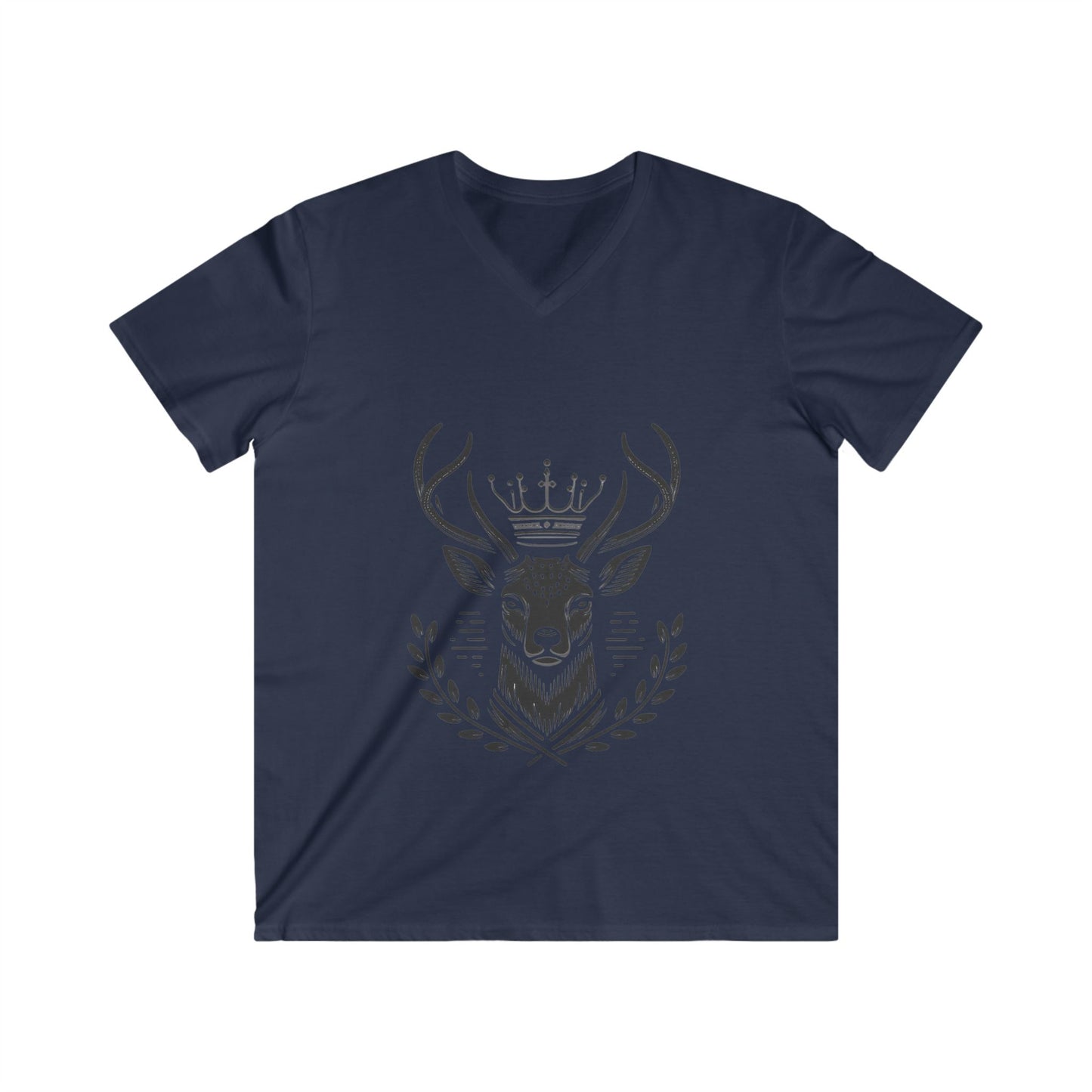 Majestic Stag V-Neck Tee for Nature Lovers - Oh Deer Lord