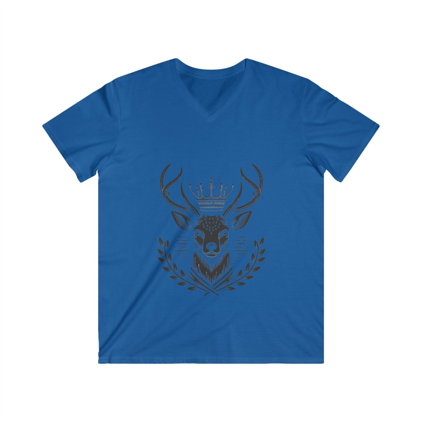 Majestic Stag V-Neck Tee for Nature Lovers - Oh Deer Lord