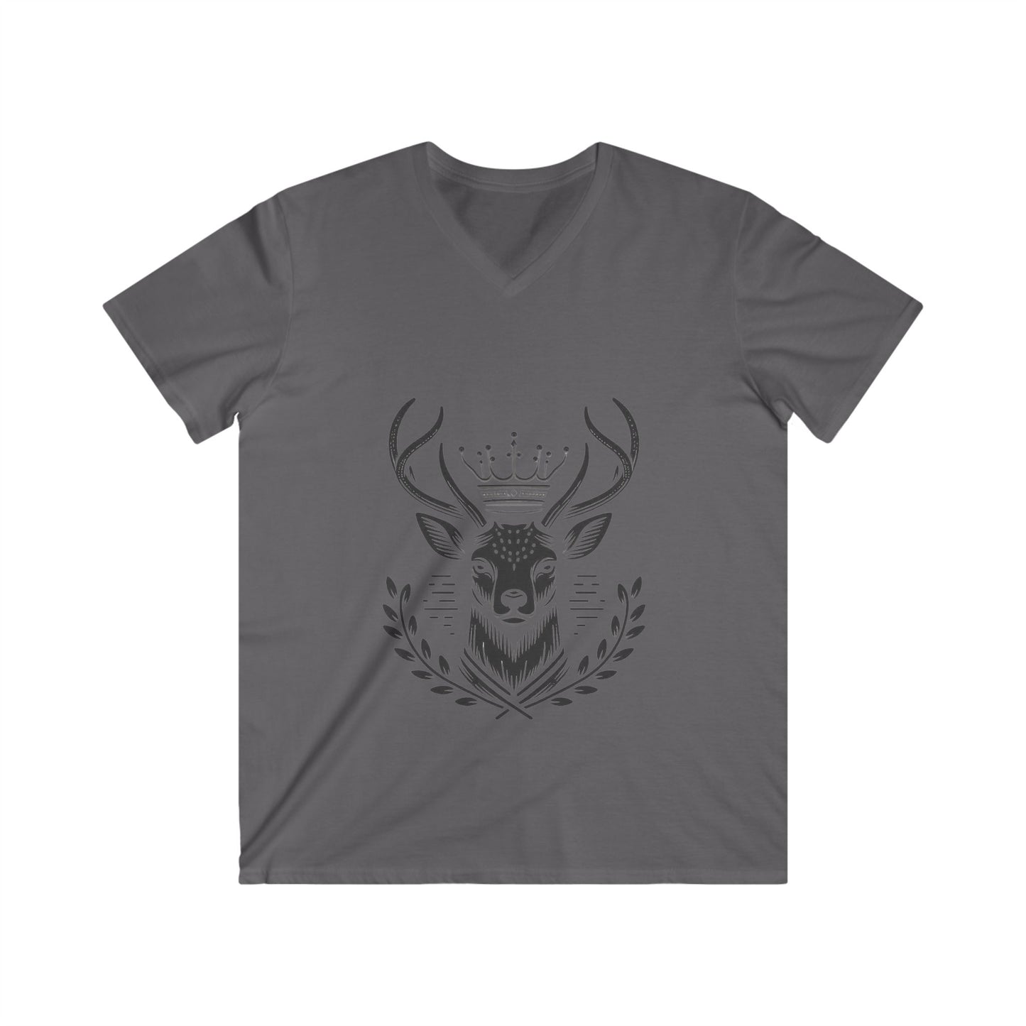 Majestic Stag V-Neck Tee for Nature Lovers - Oh Deer Lord