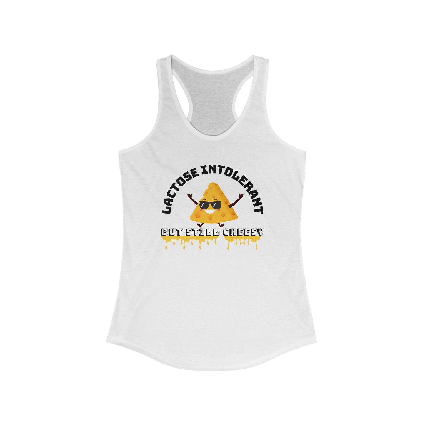 Lactose Intolerant Funny Tank, Women's Racerback Tank, Humor Apparel, Summer Top, Gift for Foodies, Nutrition Joke Shirt