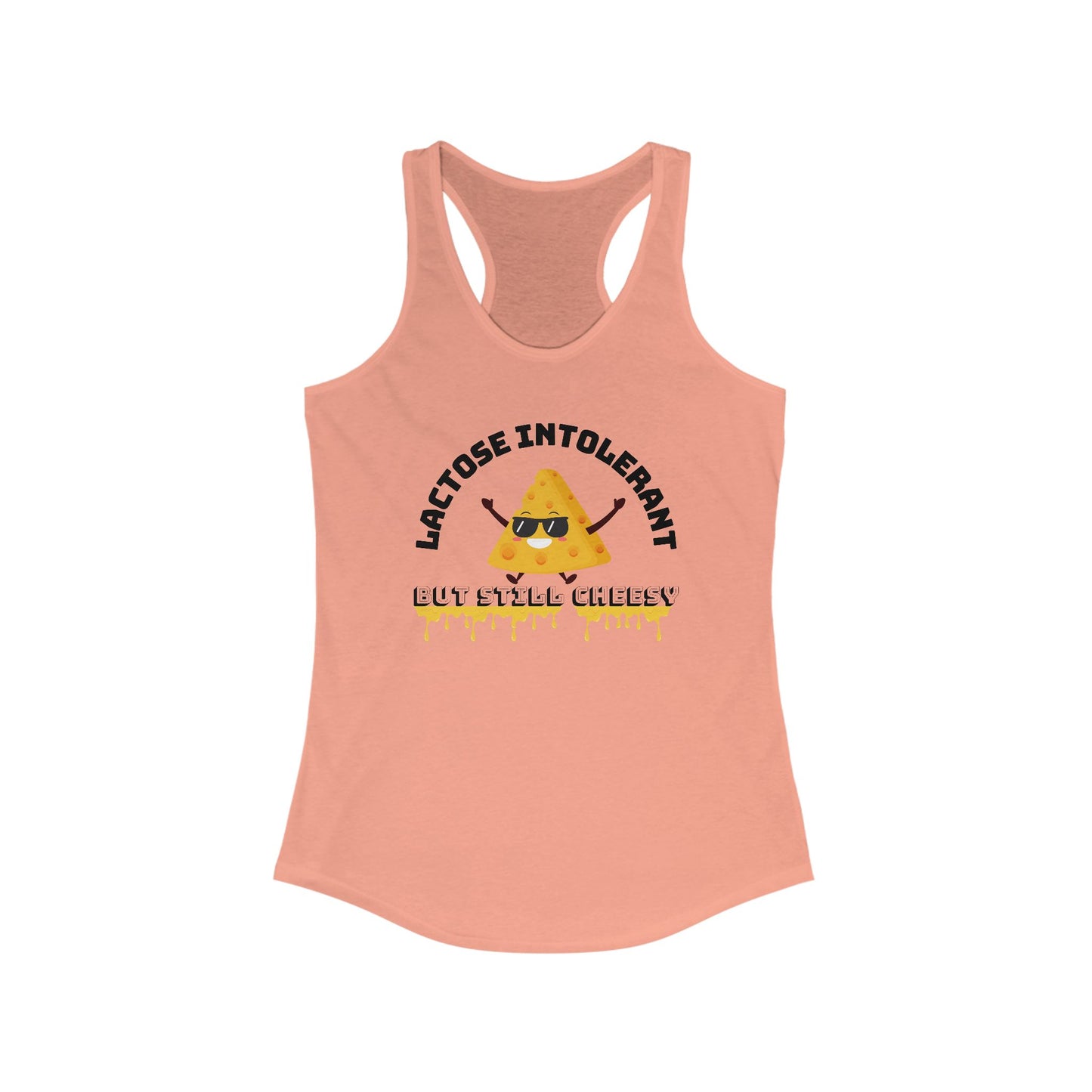 Lactose Intolerant Funny Tank, Women's Racerback Tank, Humor Apparel, Summer Top, Gift for Foodies, Nutrition Joke Shirt