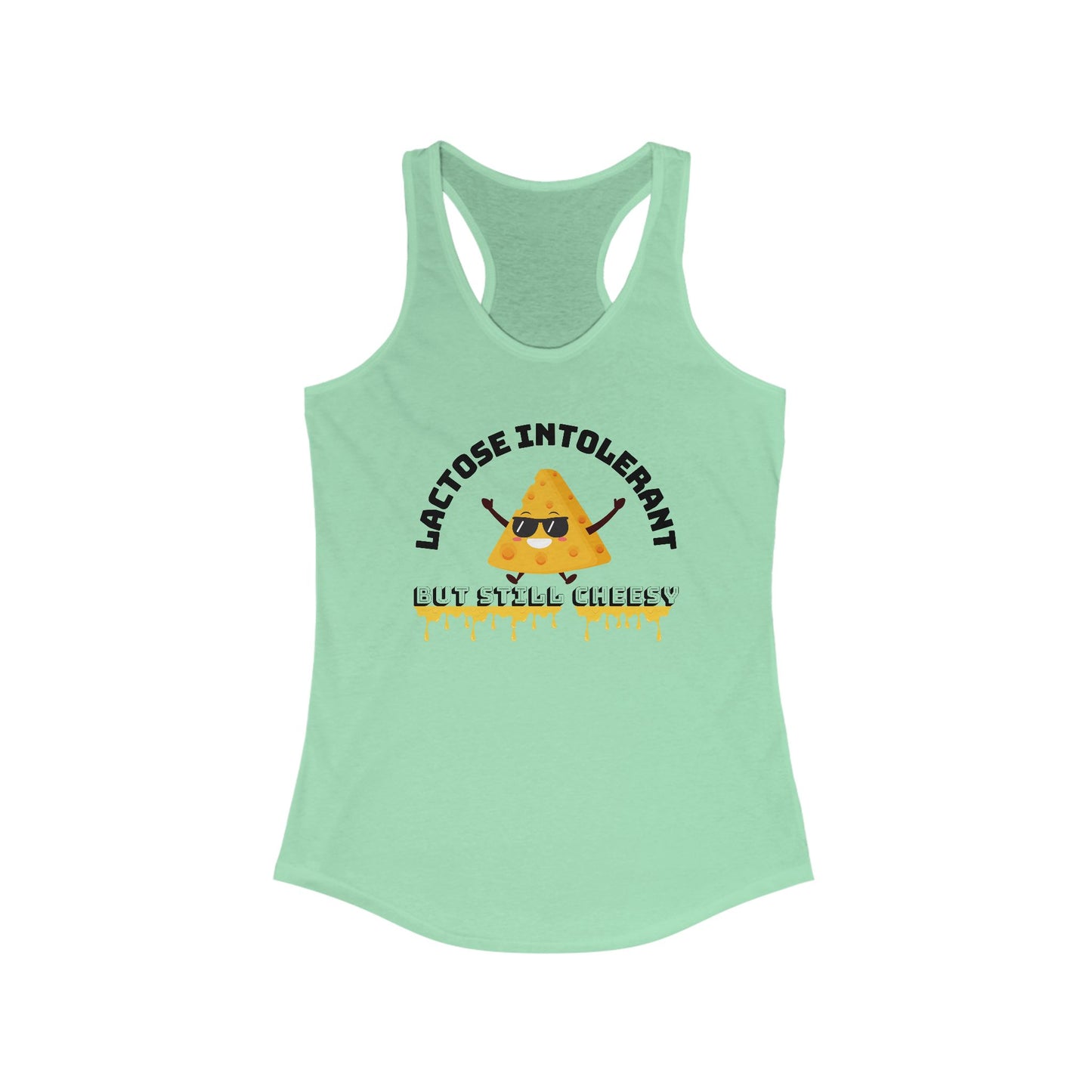 Lactose Intolerant Funny Tank, Women's Racerback Tank, Humor Apparel, Summer Top, Gift for Foodies, Nutrition Joke Shirt