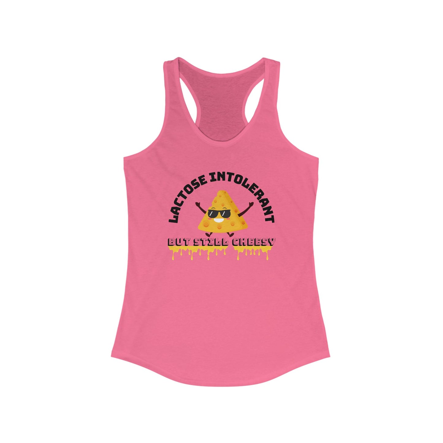 Lactose Intolerant Funny Tank, Women's Racerback Tank, Humor Apparel, Summer Top, Gift for Foodies, Nutrition Joke Shirt