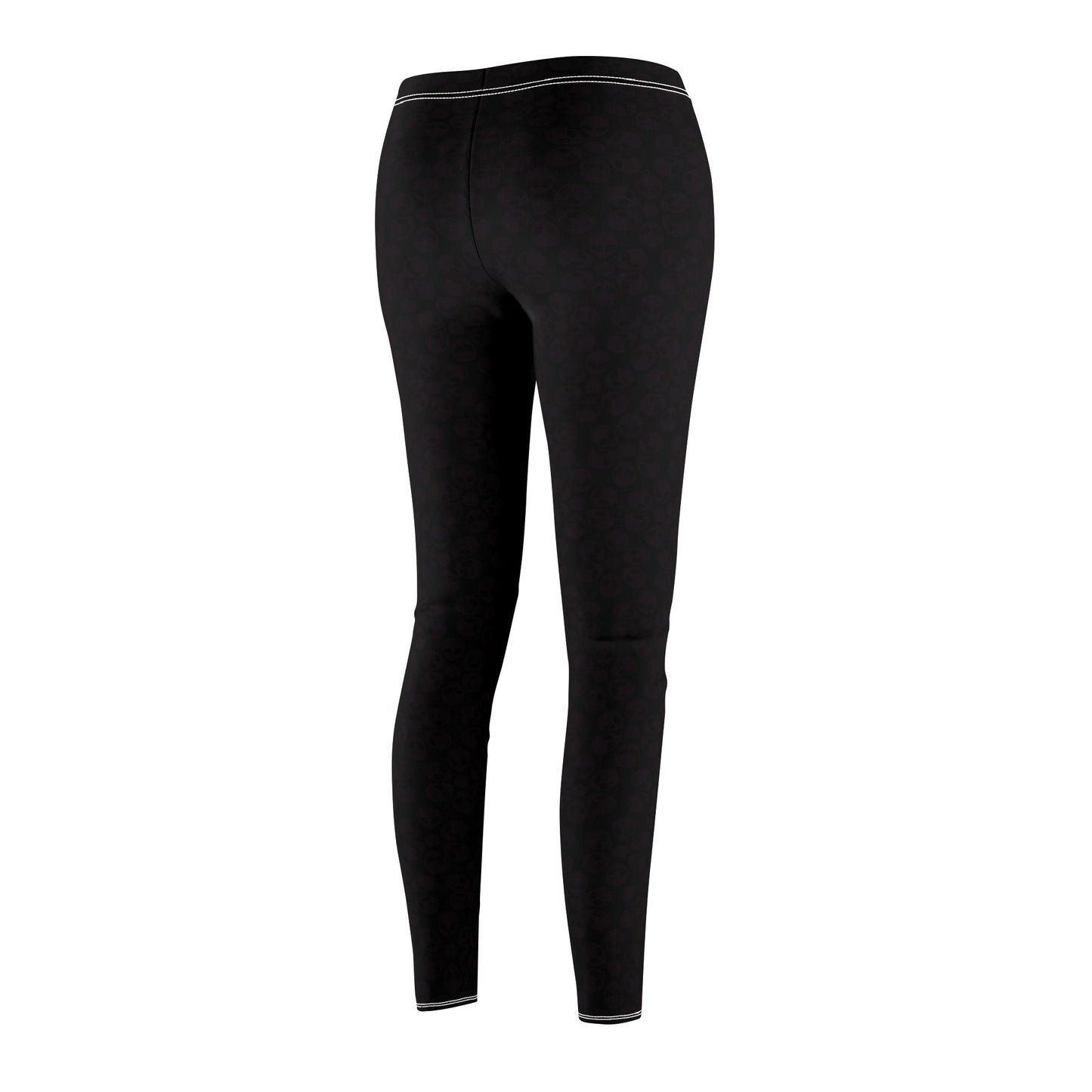 Womens Midrise Casual Leggings Alien Flowers White