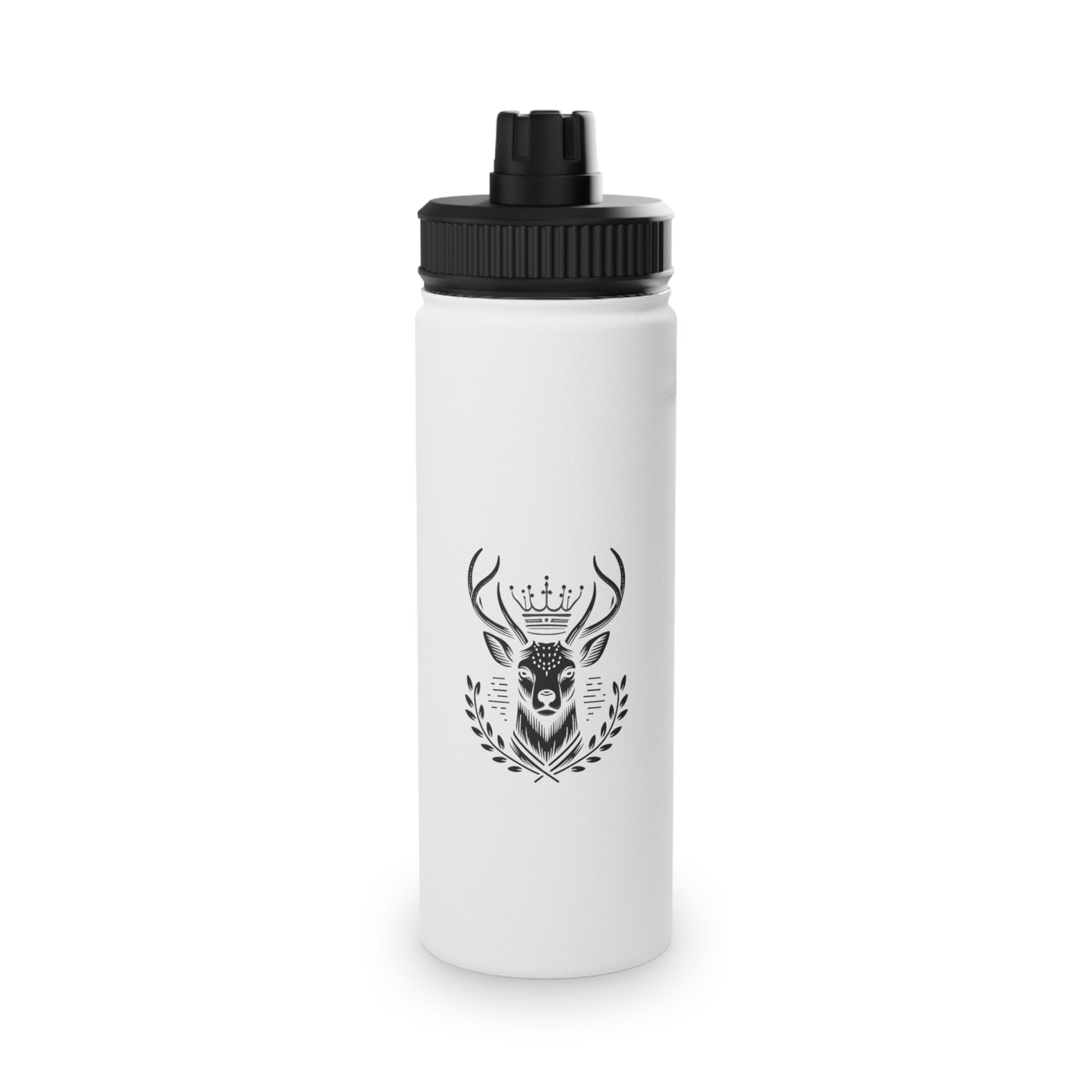 Eco-Friendly Stainless Steel Water Bottle with Sports Lid - Deer Design - Oh Deer Lord