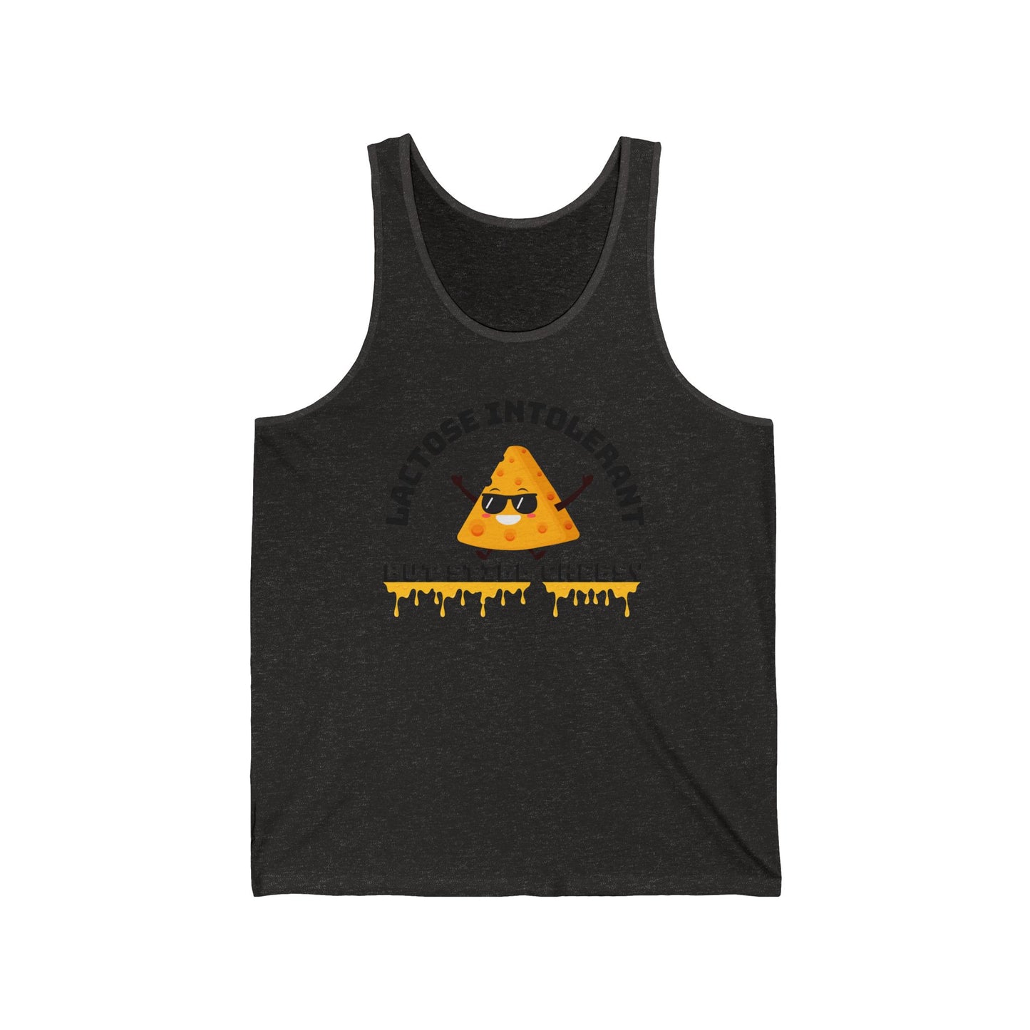 Lactose Intolerant Unisex Jersey Tank, Funny Dairy-Free Shirt, Summer Apparel, Gift for Lactose-Free Lovers, Casual Wear